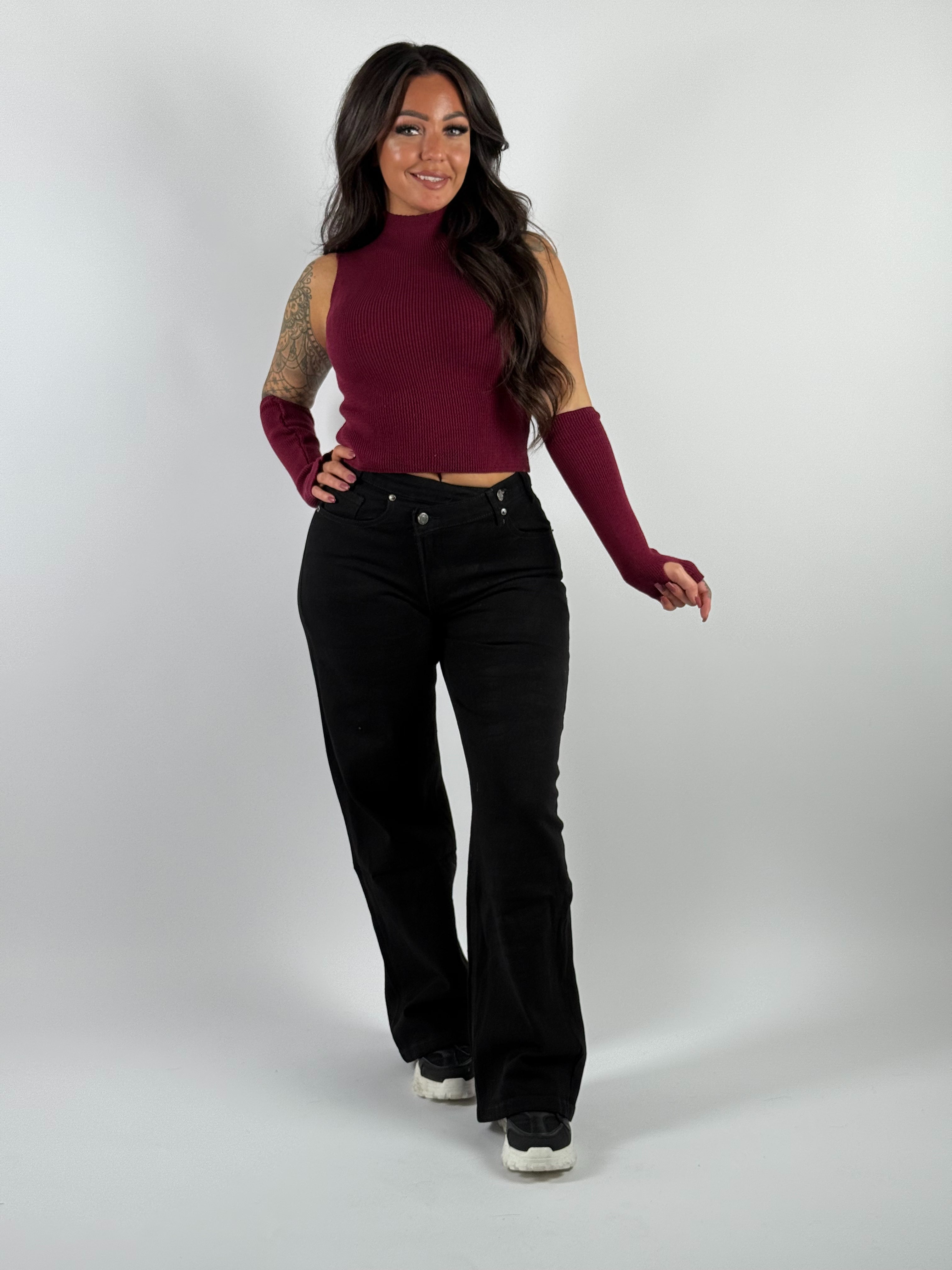 Jeans B 66252 Wide Leg Zwart