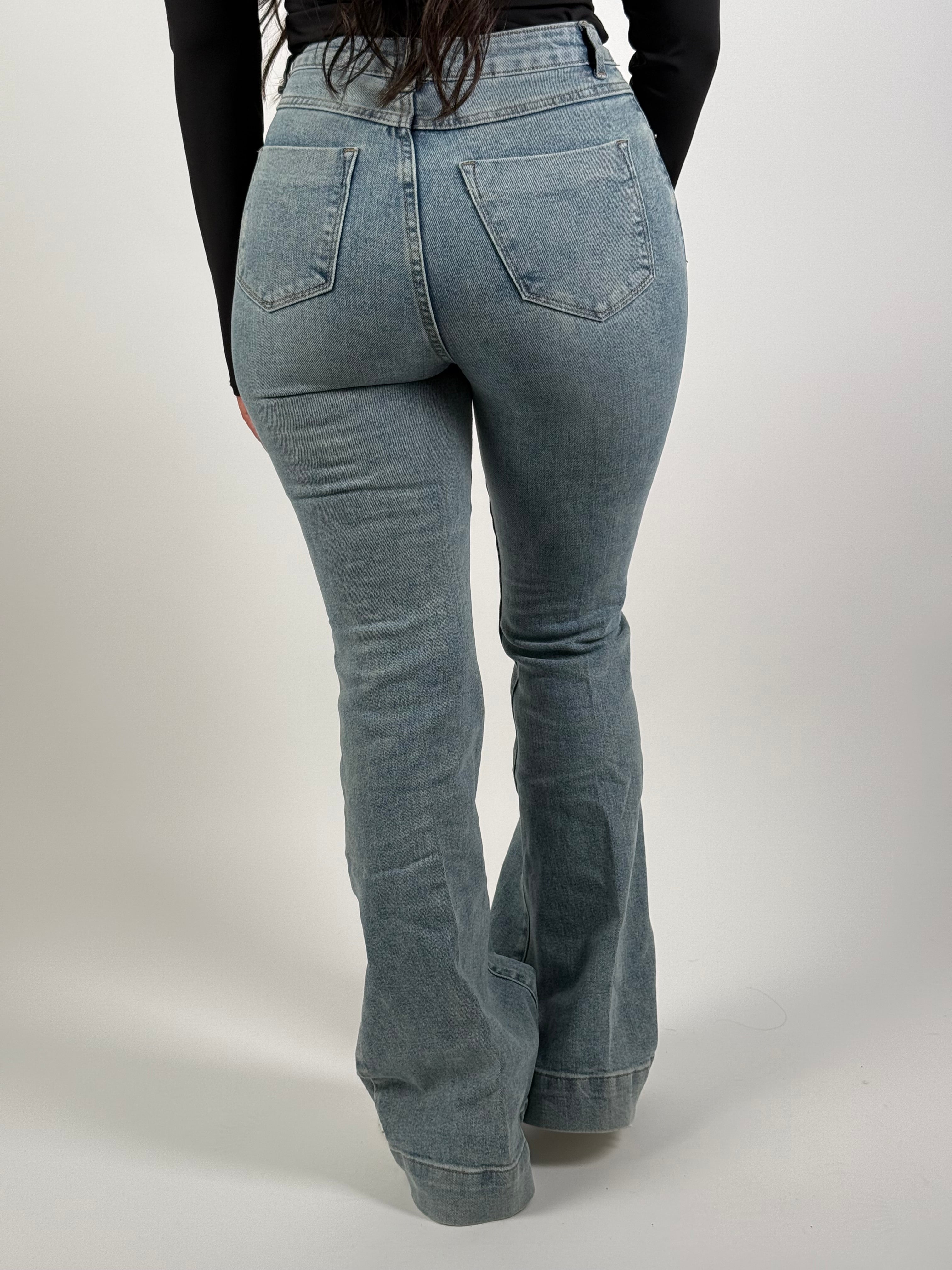 Jeans V 8666 Flared Blauw