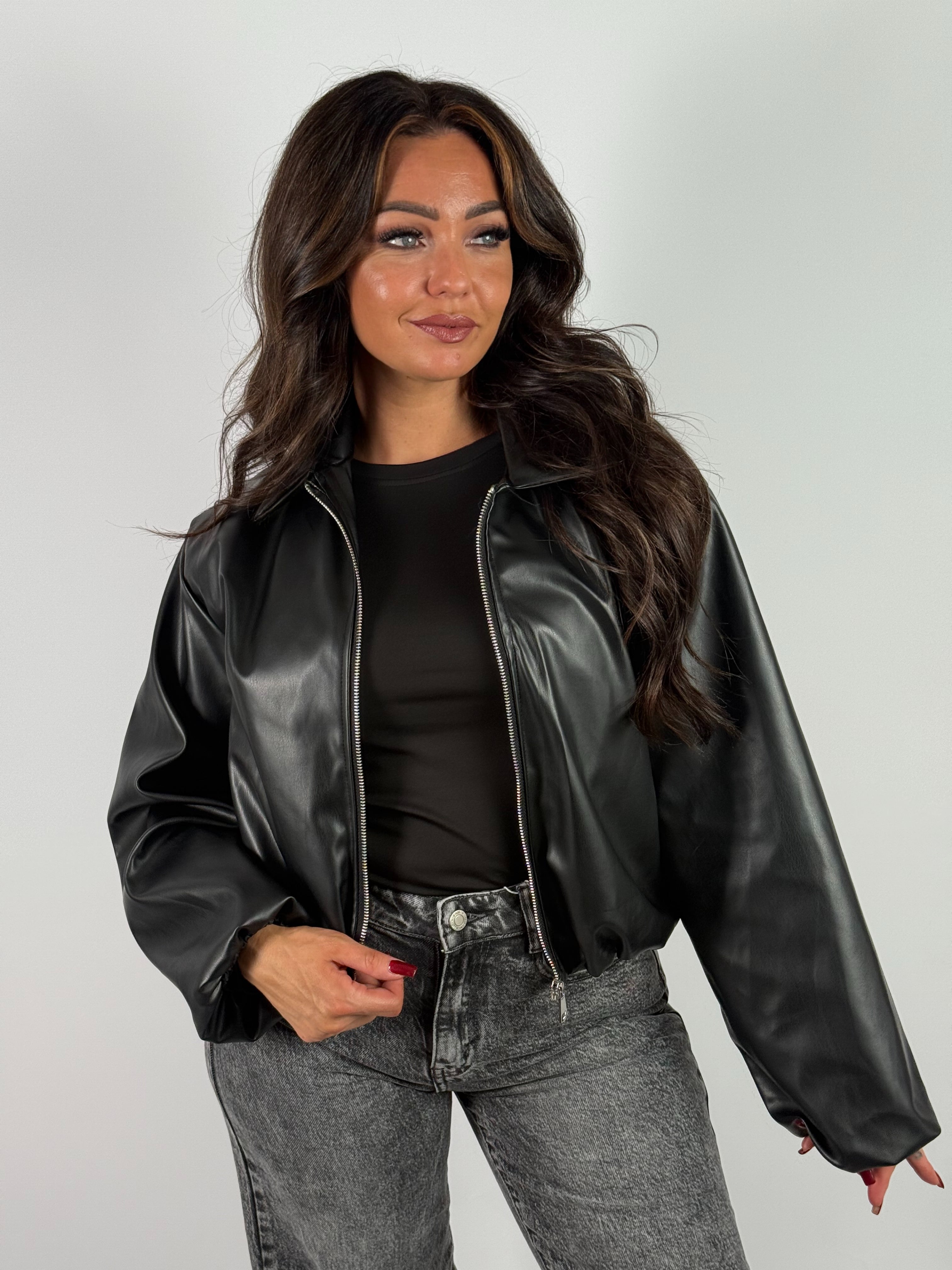 Jack Rebel Leather Look Zwart