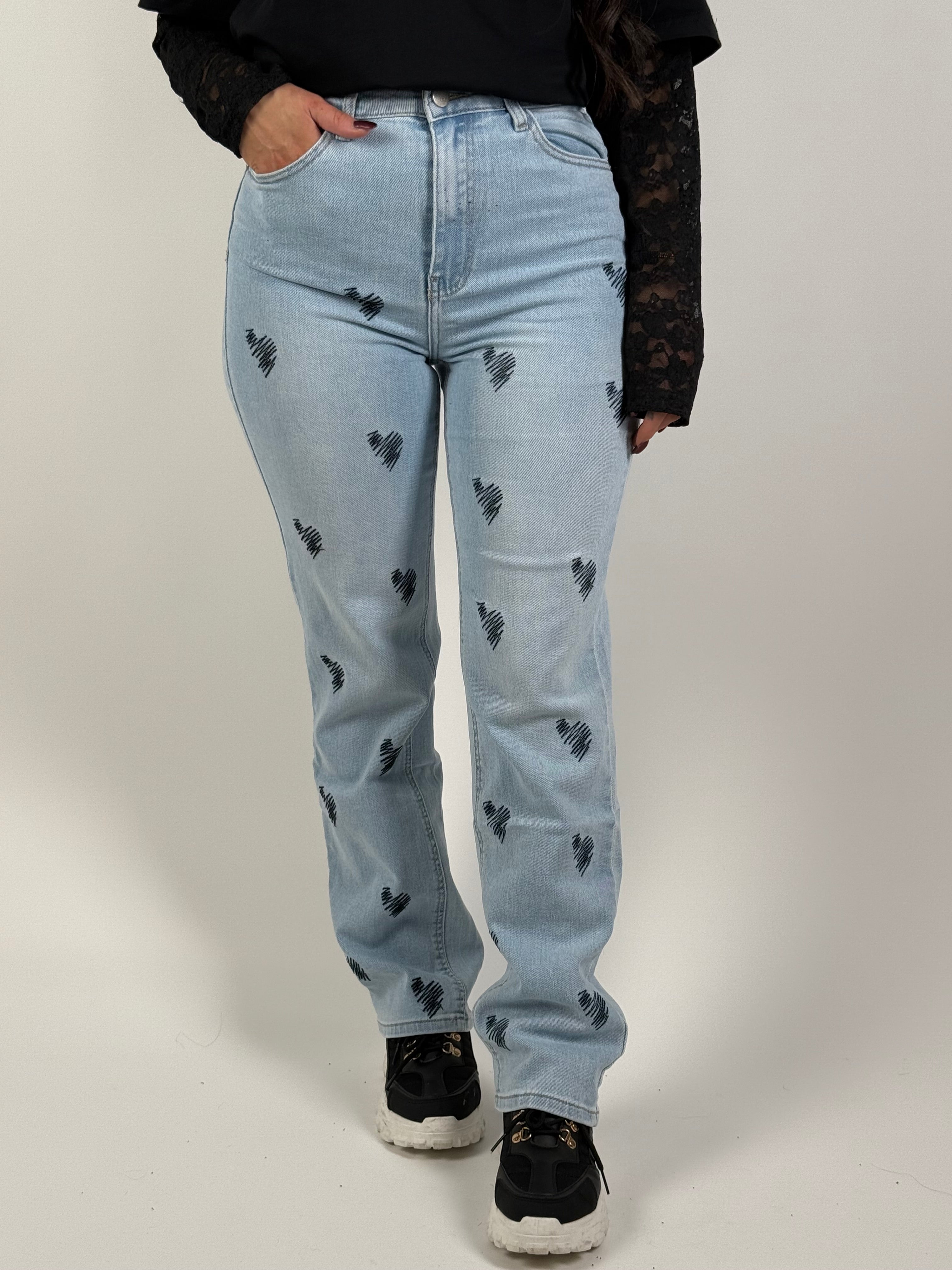Jeans R 2869 Straight Hartjes Blauw