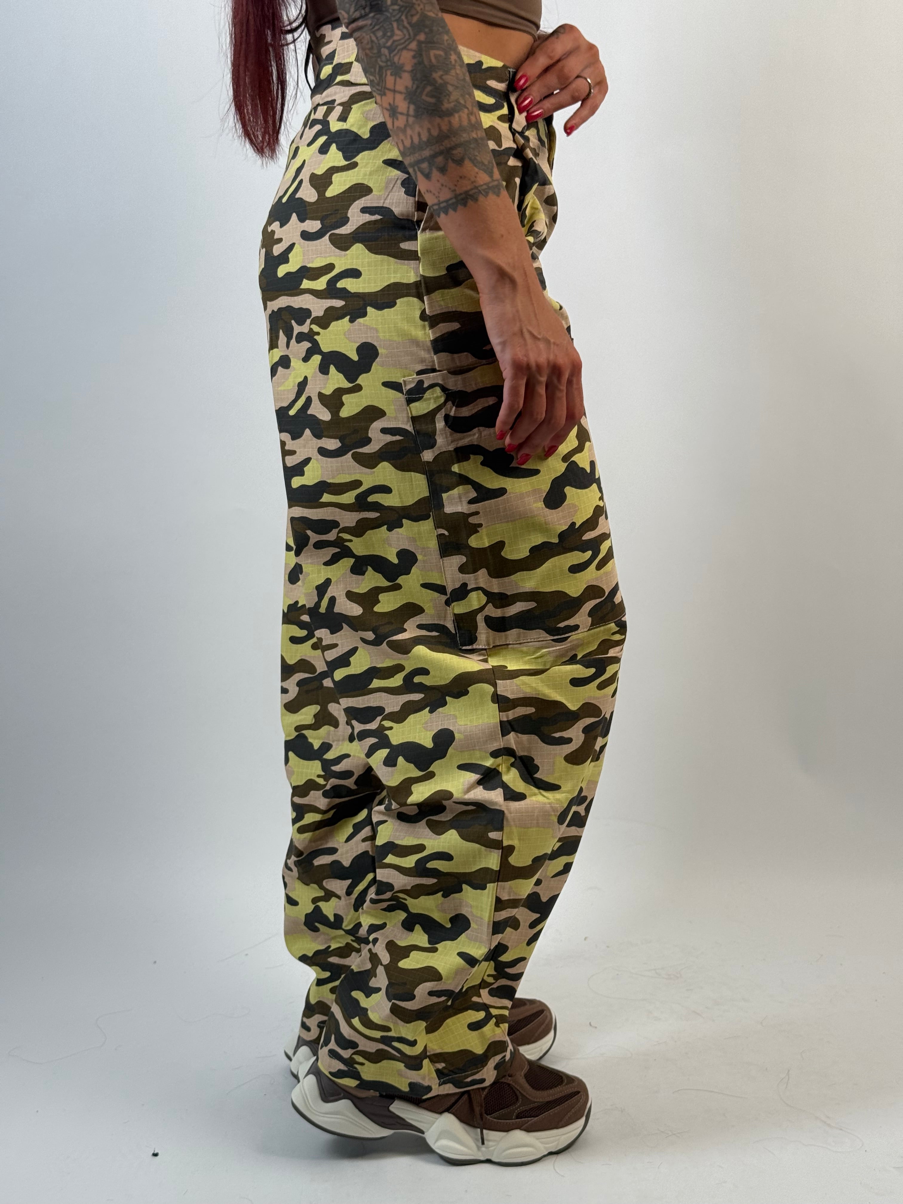 Broek Camou Roze/Geel