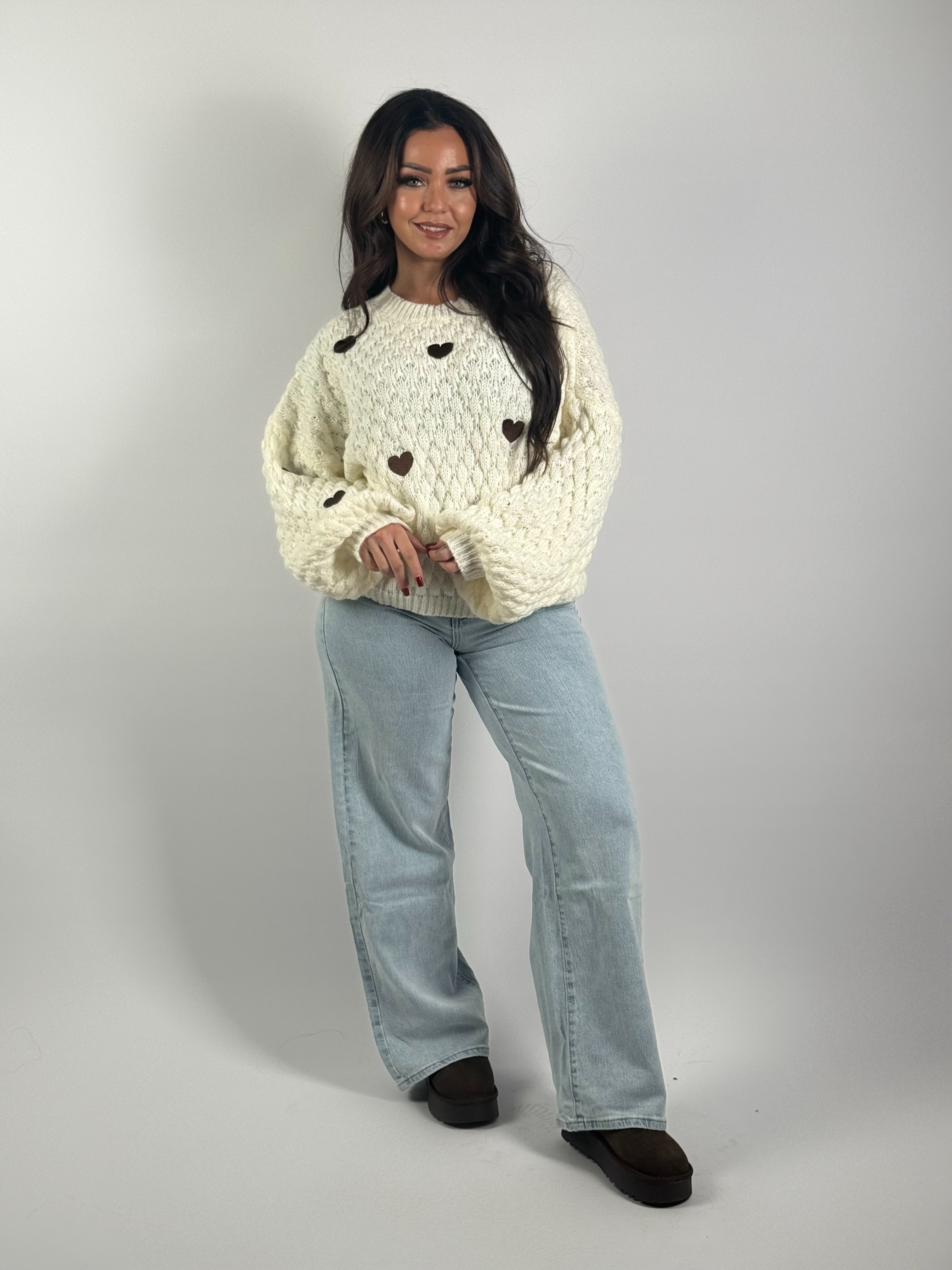 Trui Hartjes Crème/Bruin