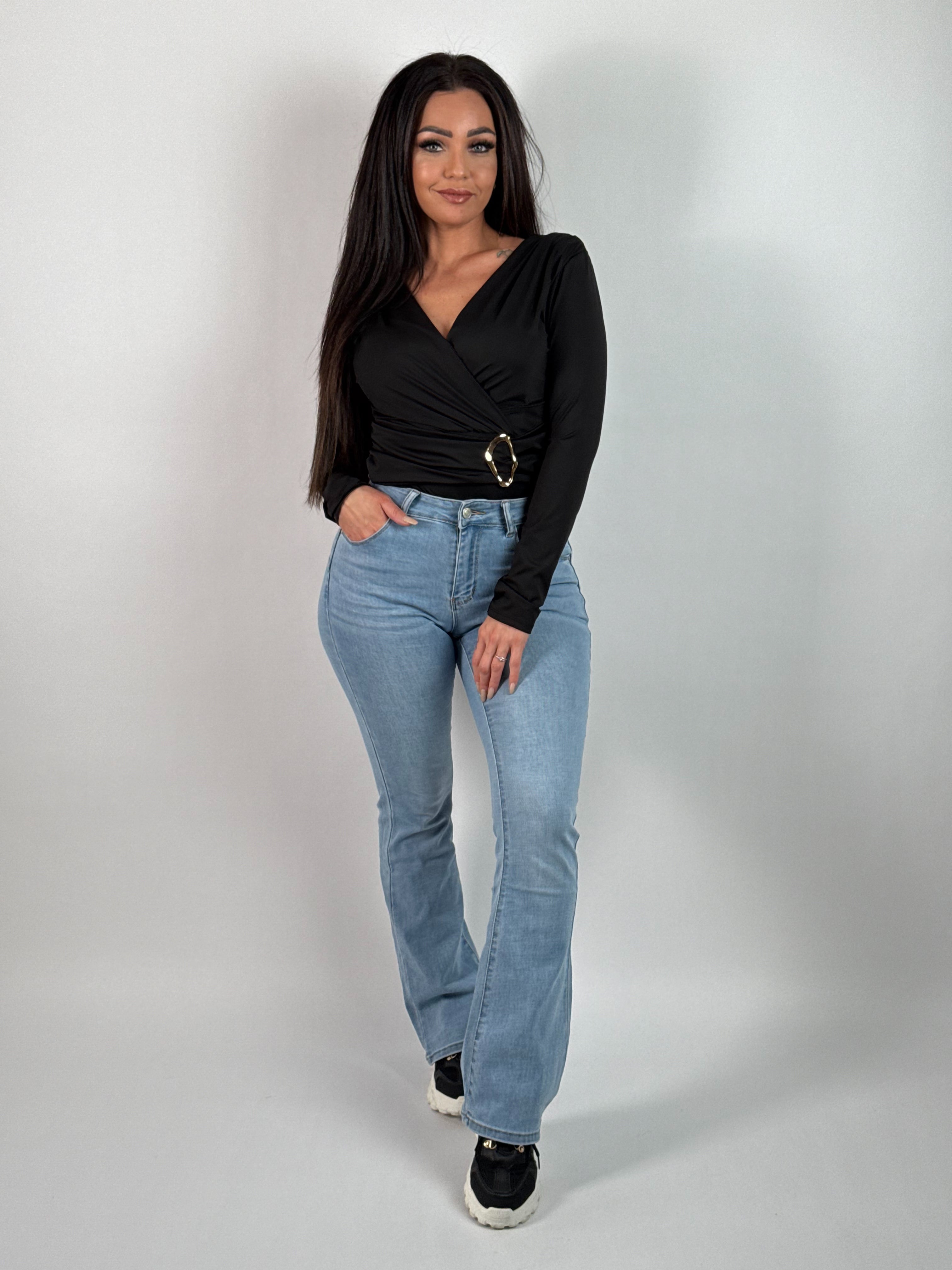Jeans E 080 Flared Blauw