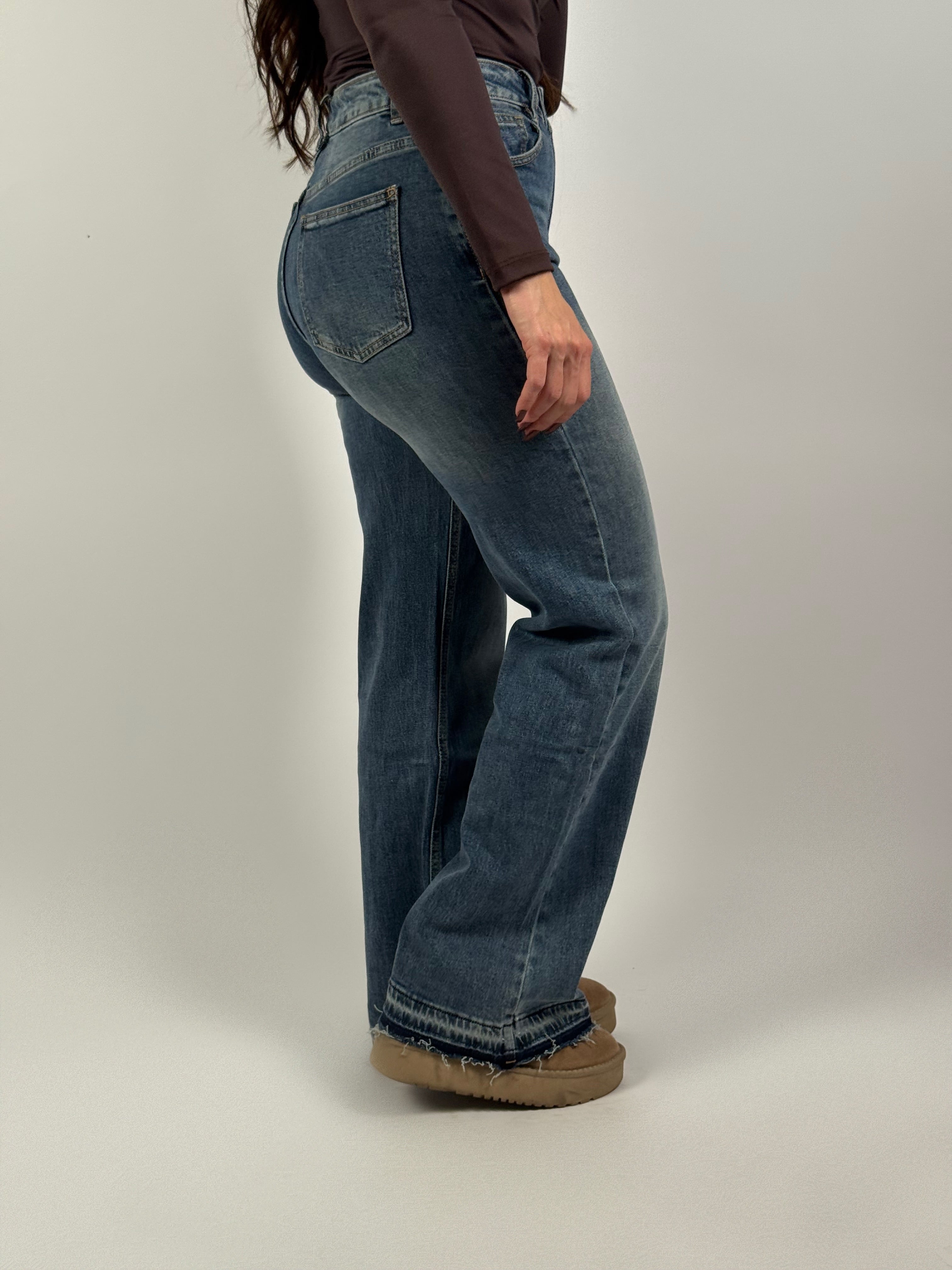 Jeans L 6038 Wide Leg Blauw