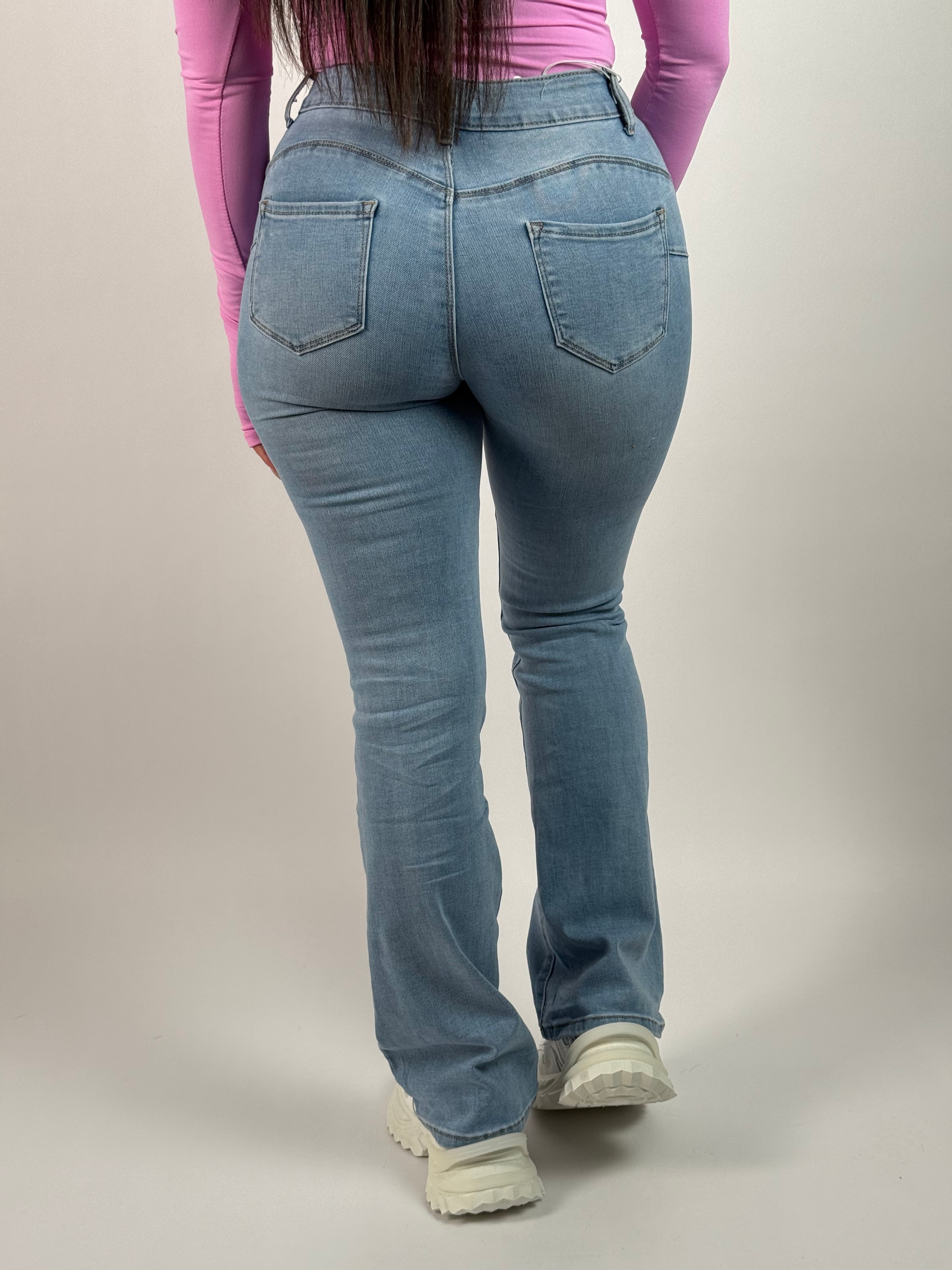 Jeans E 080 Flared Blauw