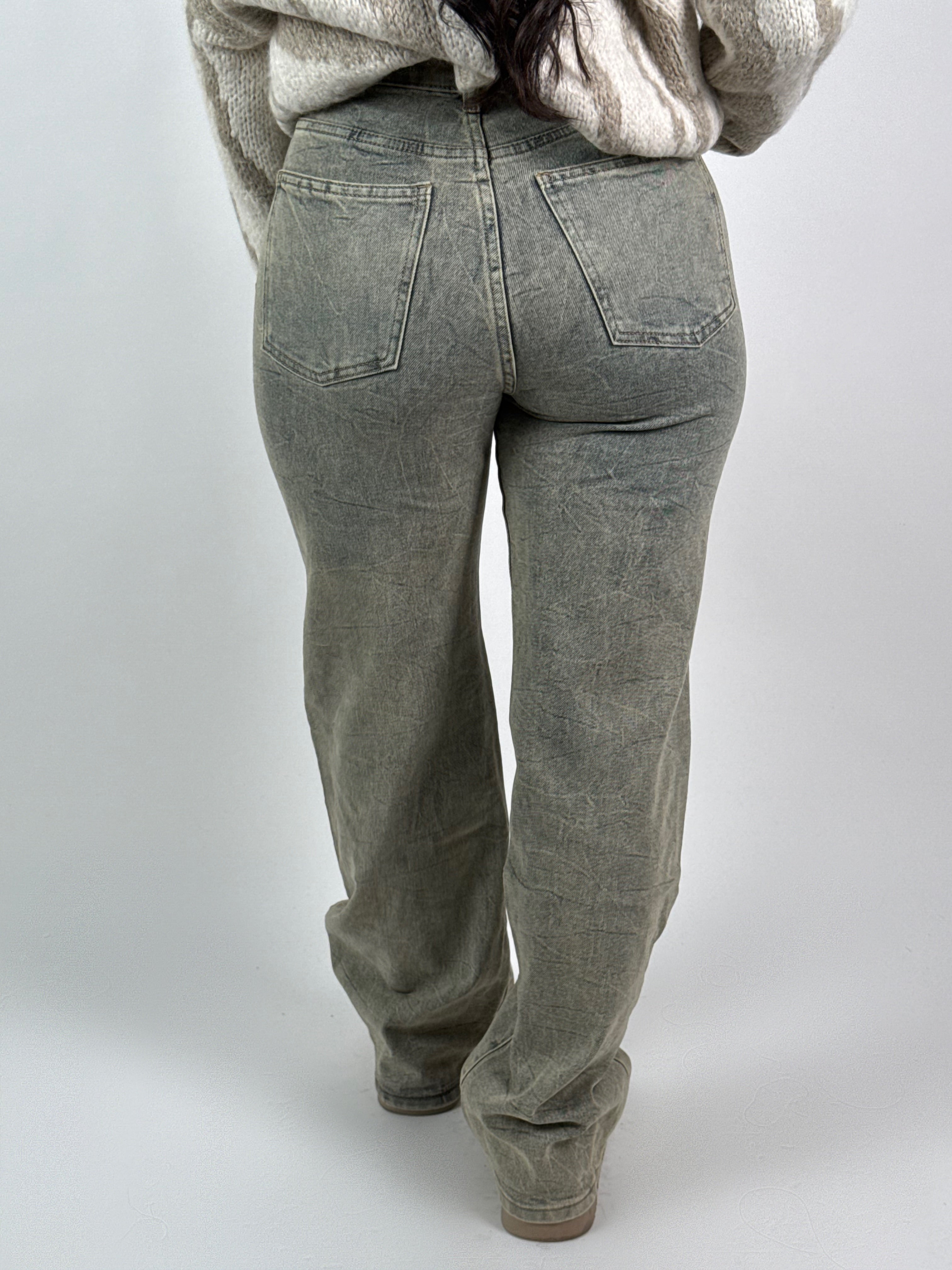 Jeans V 8314 Wide Leg Blauw/Beige