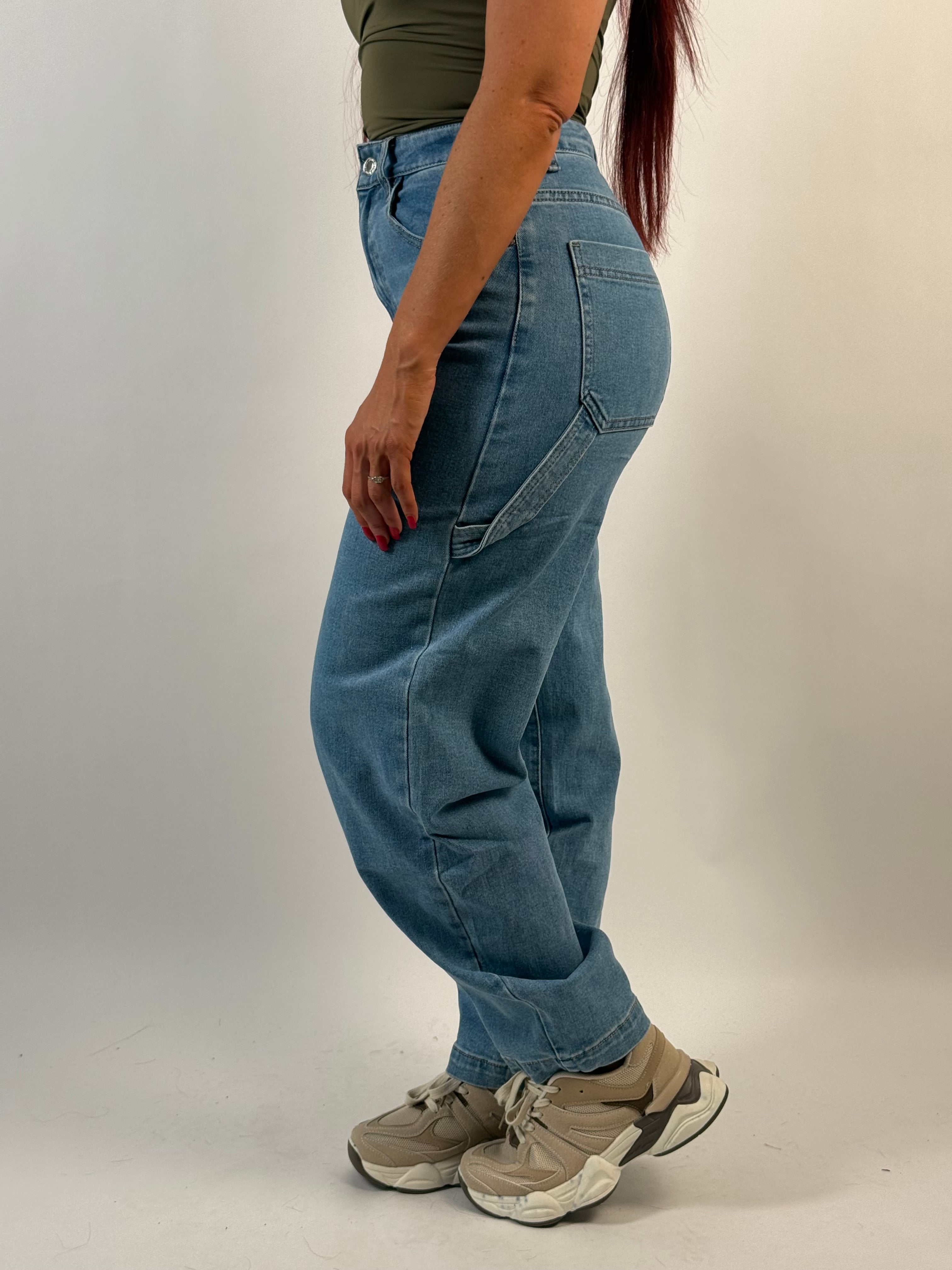 Jeans D 5443 Cargo/Balloon Leg Blauw