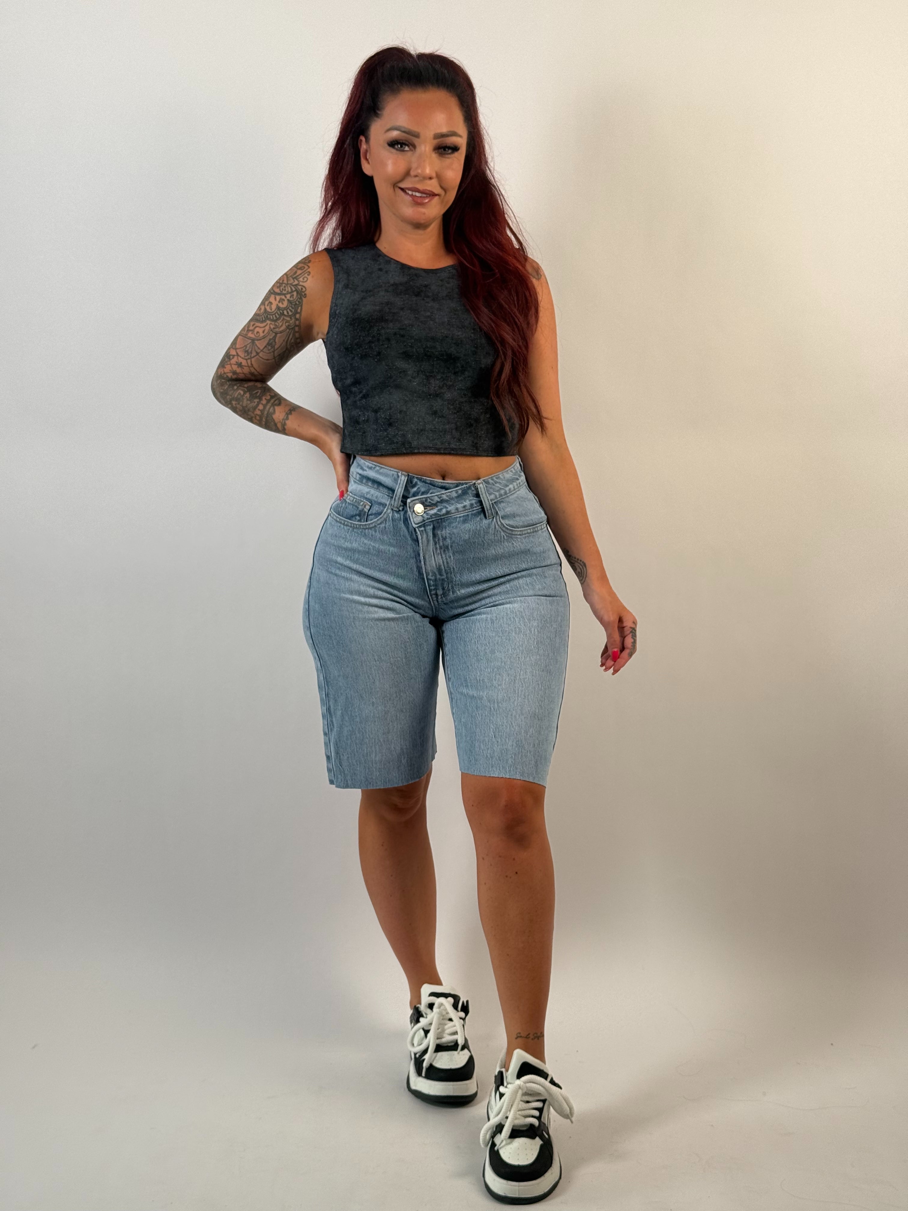 Jeans Short B 203A Blauw