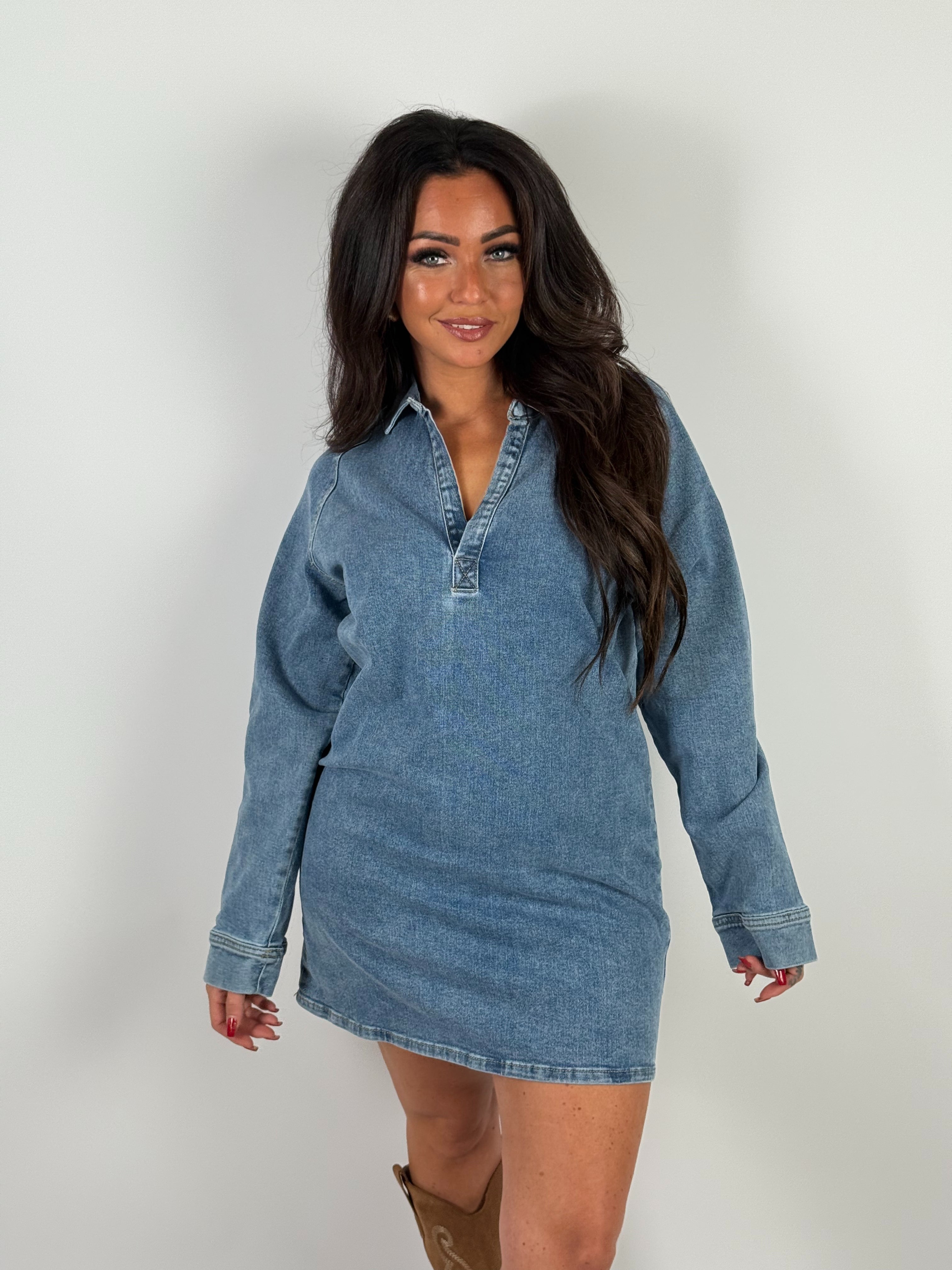 Jurk R 3211-1 Jeans Blauw