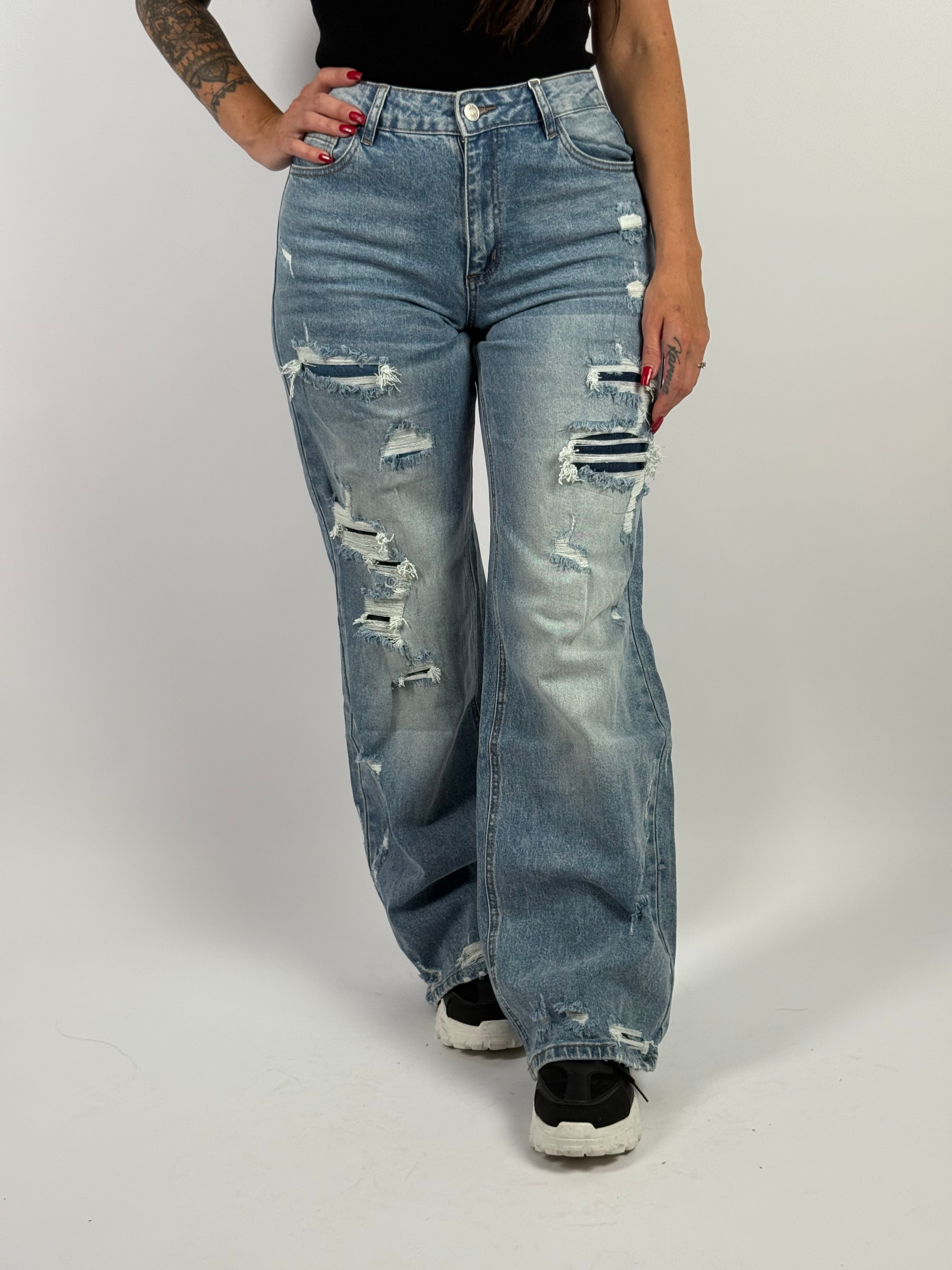 Jeans L 1171-1 Wide Leg Blauw