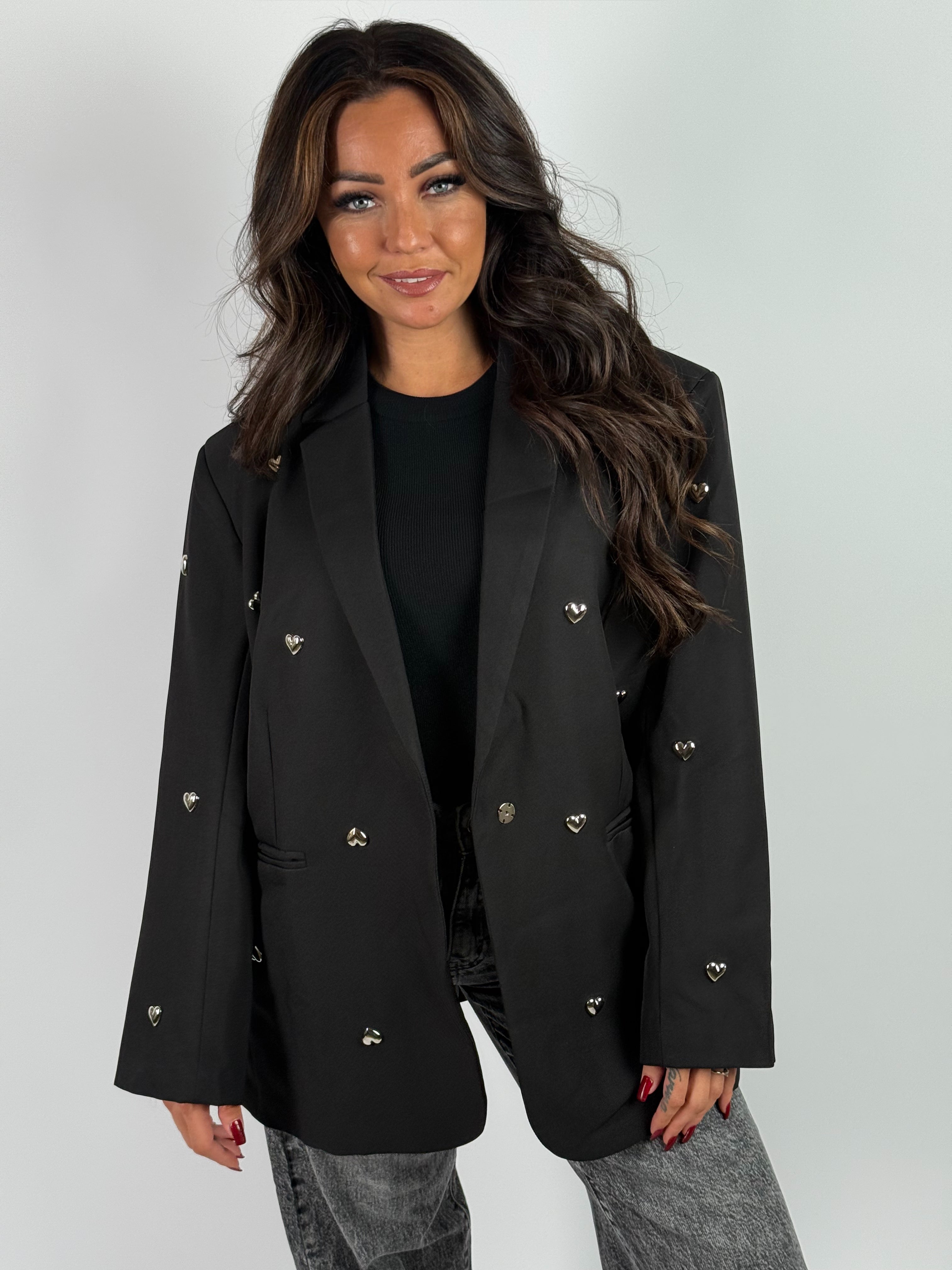 Blazer Stud Hartjes Zwart