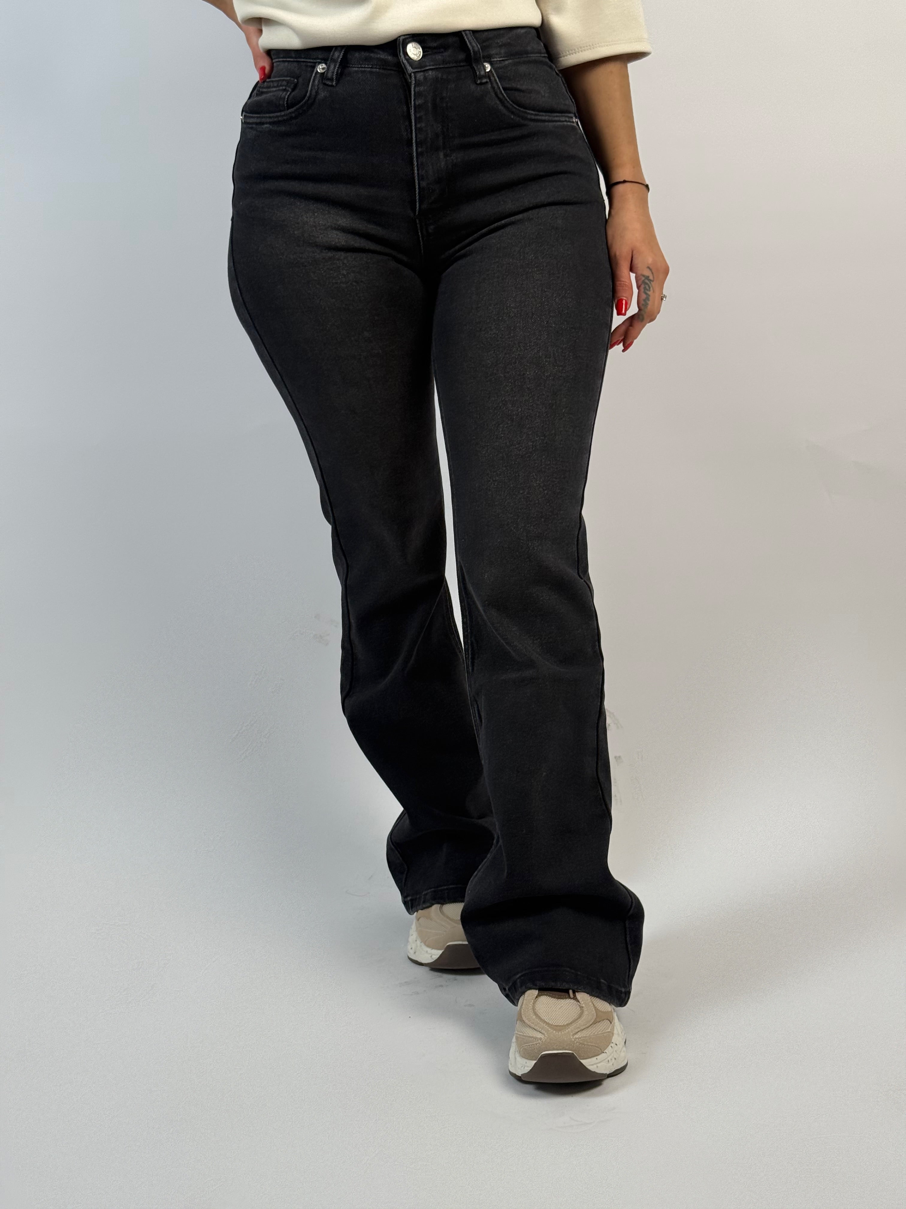 Jeans K Flared 807-10 D. Grijs