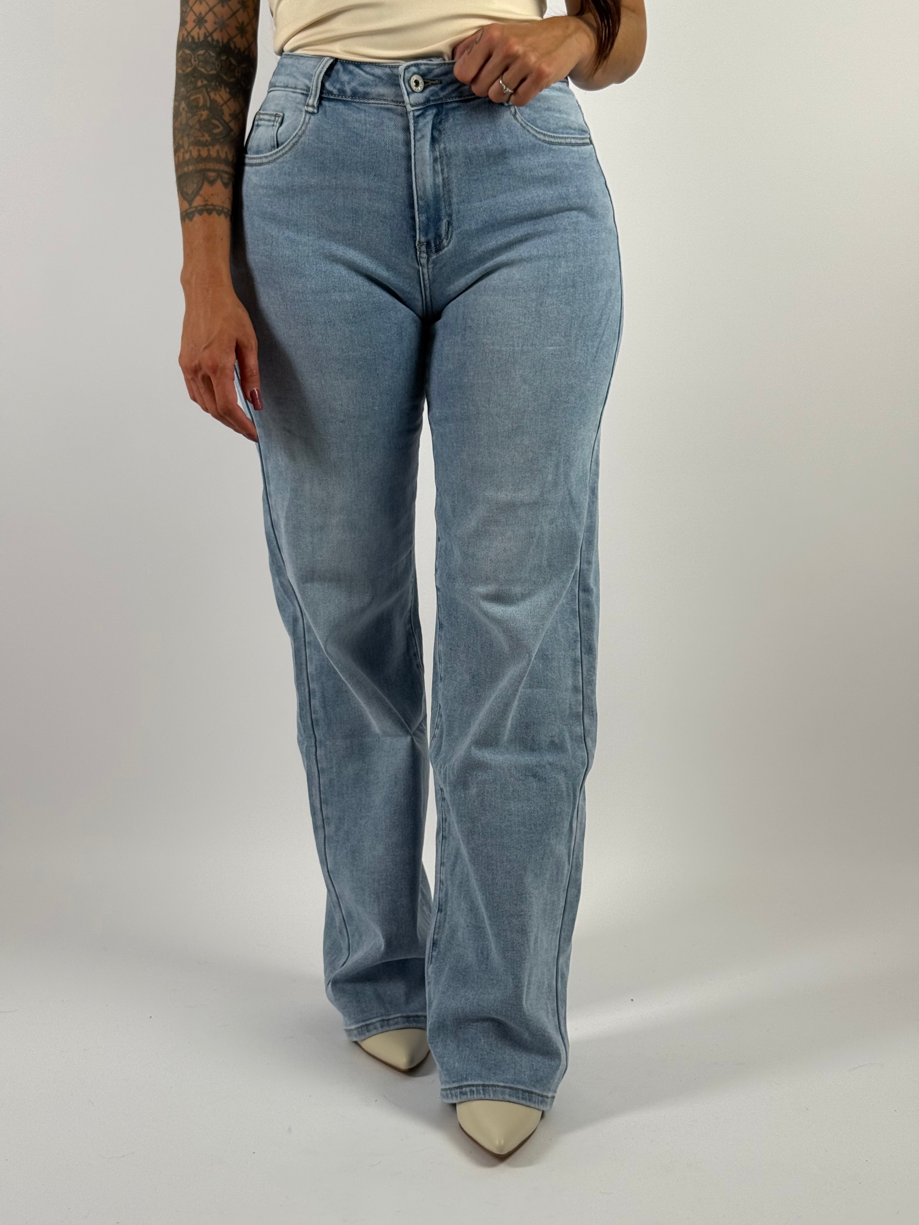 Jeans L 6743-3 Extra Long Wide Blauw
