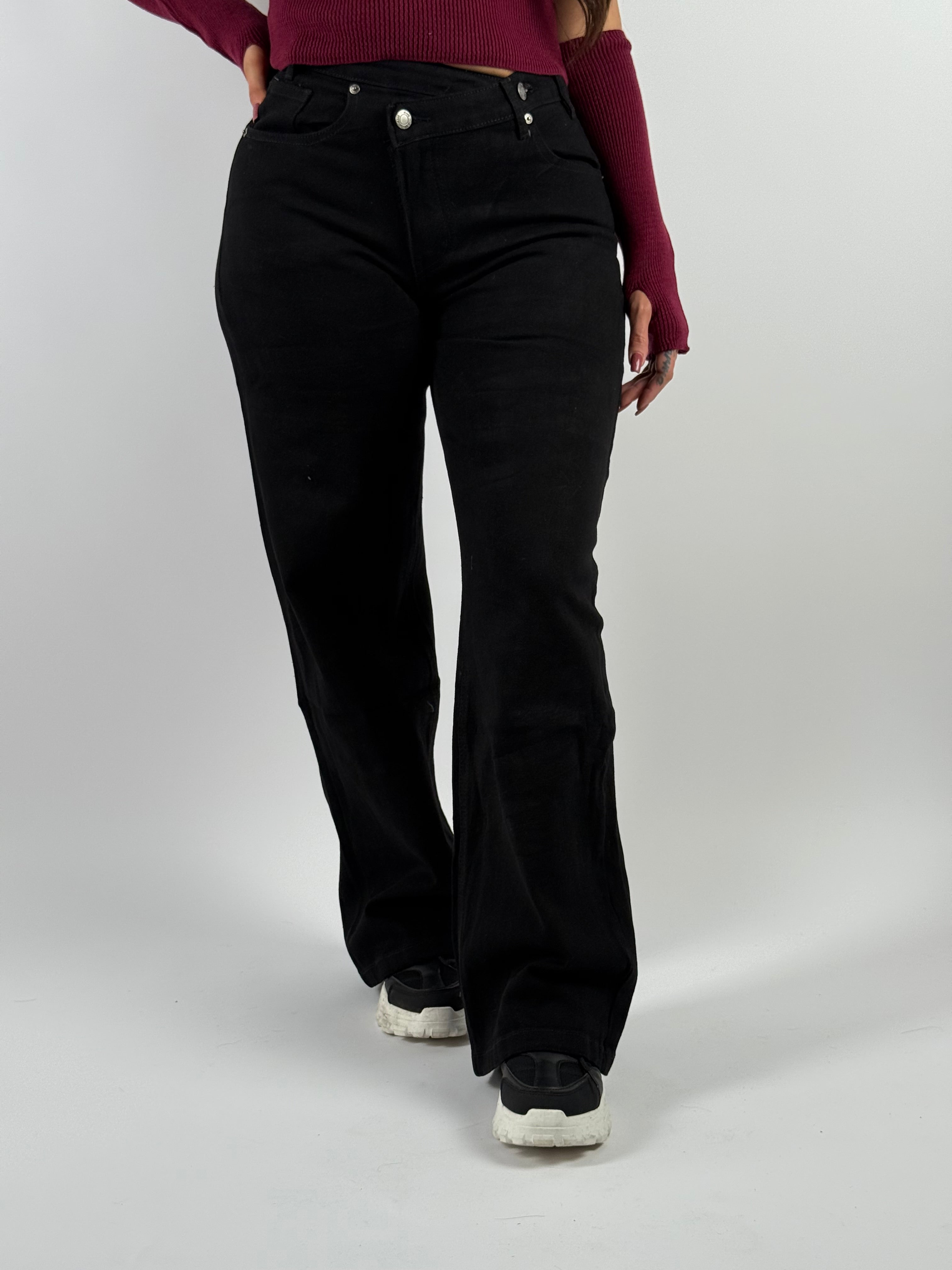 Jeans B 66252 Wide Leg Zwart