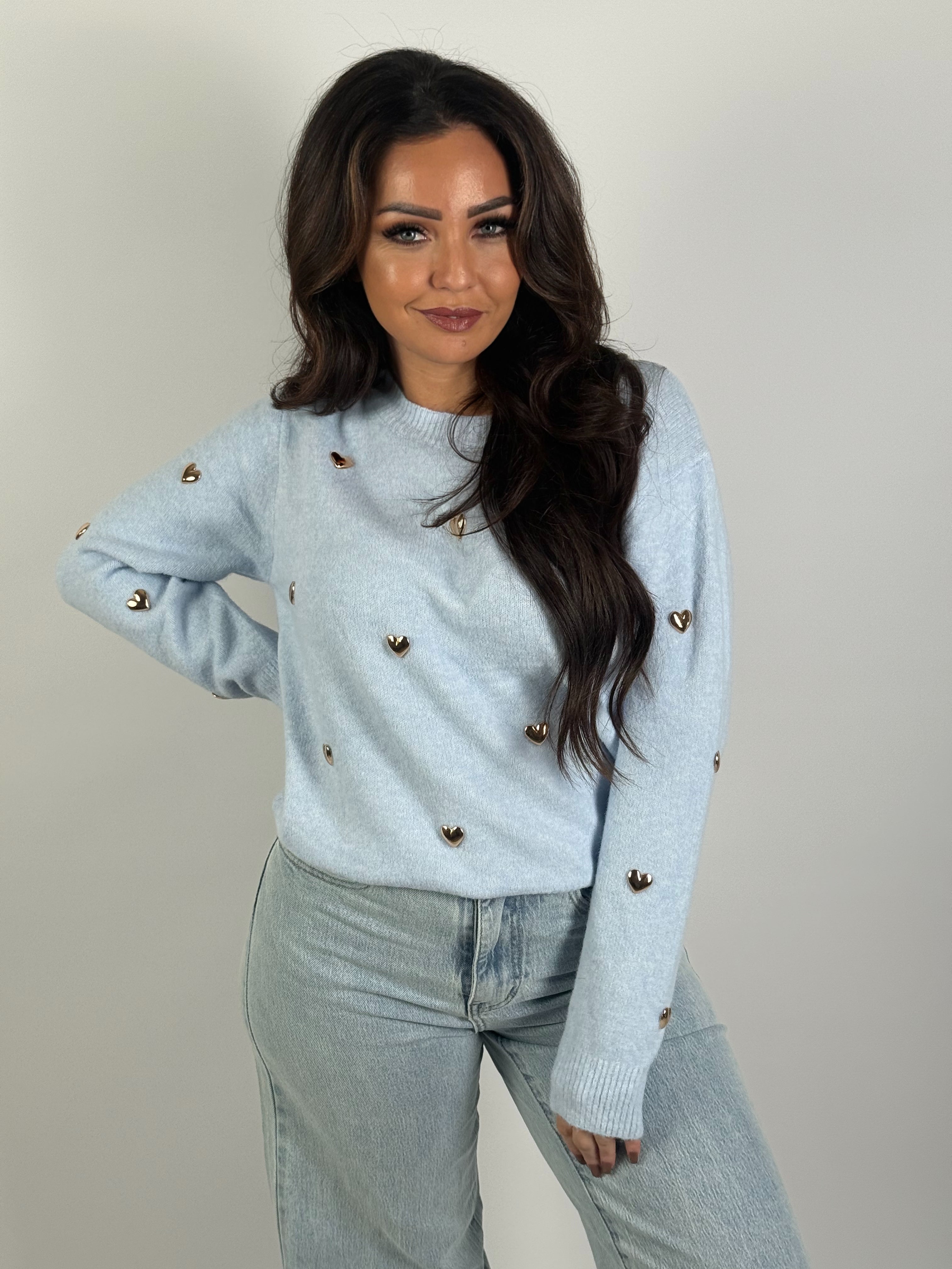 Trui Stud Hartjes 1116 Blauw