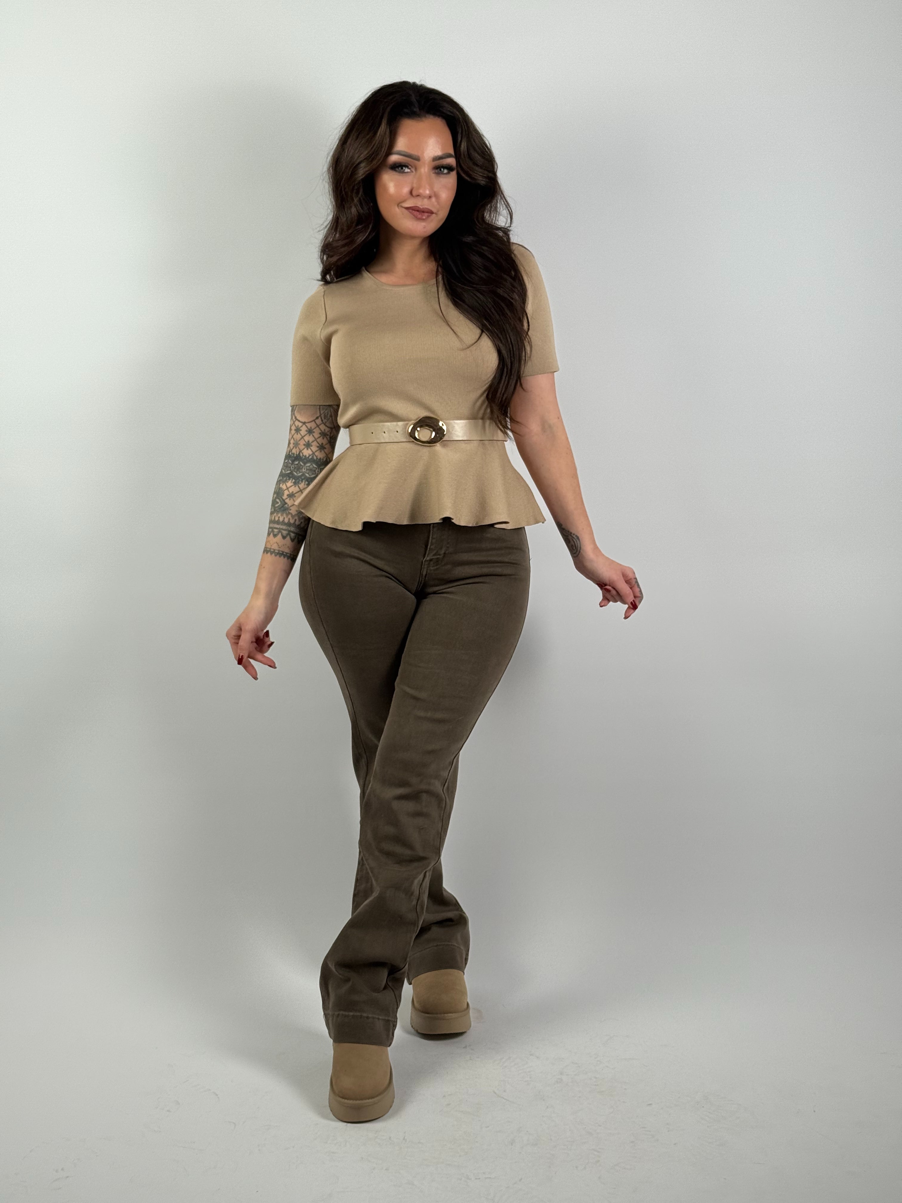 Jeans Y 6511 Wide Leg D. Taupe