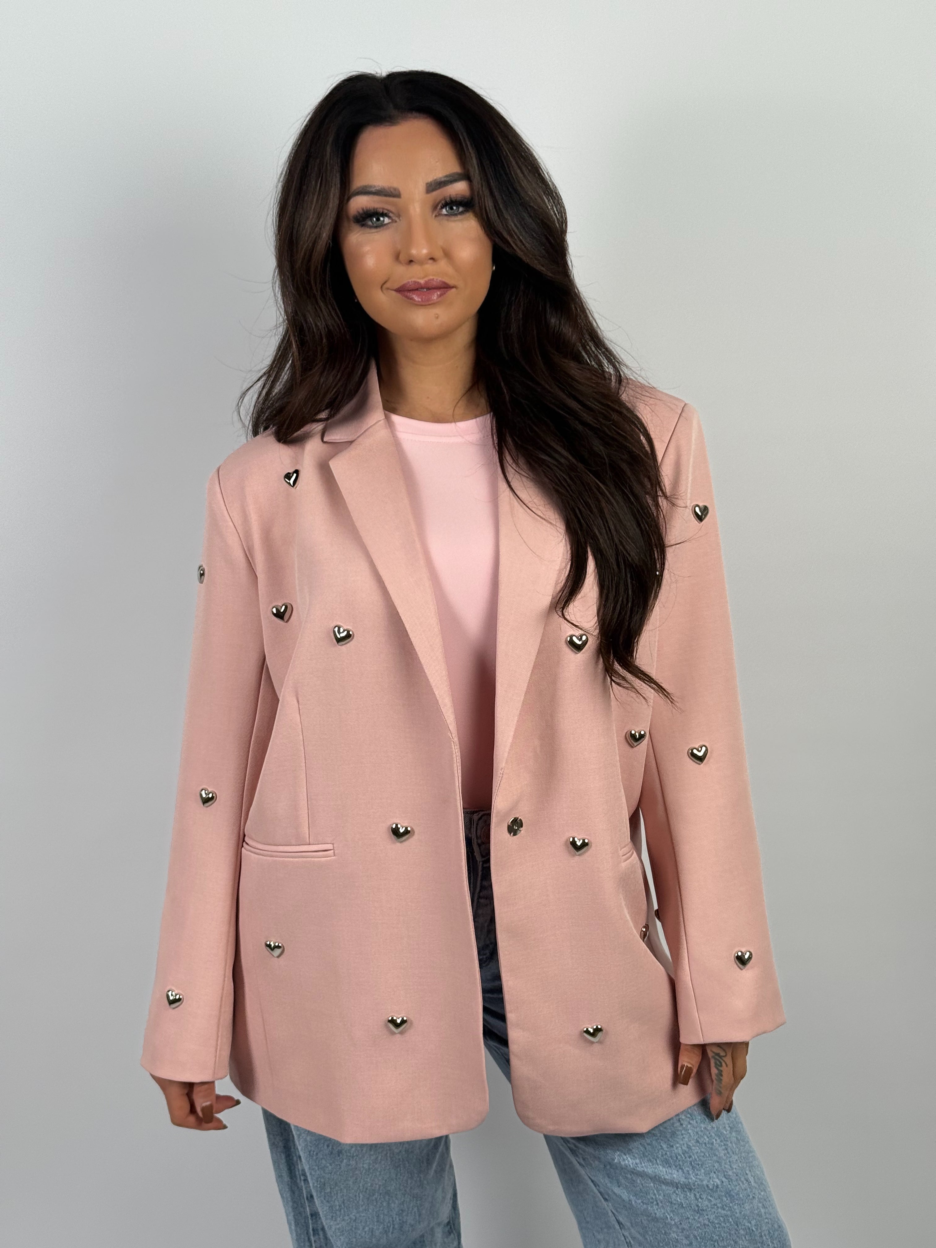 Blazer Stud Hartjes Roze