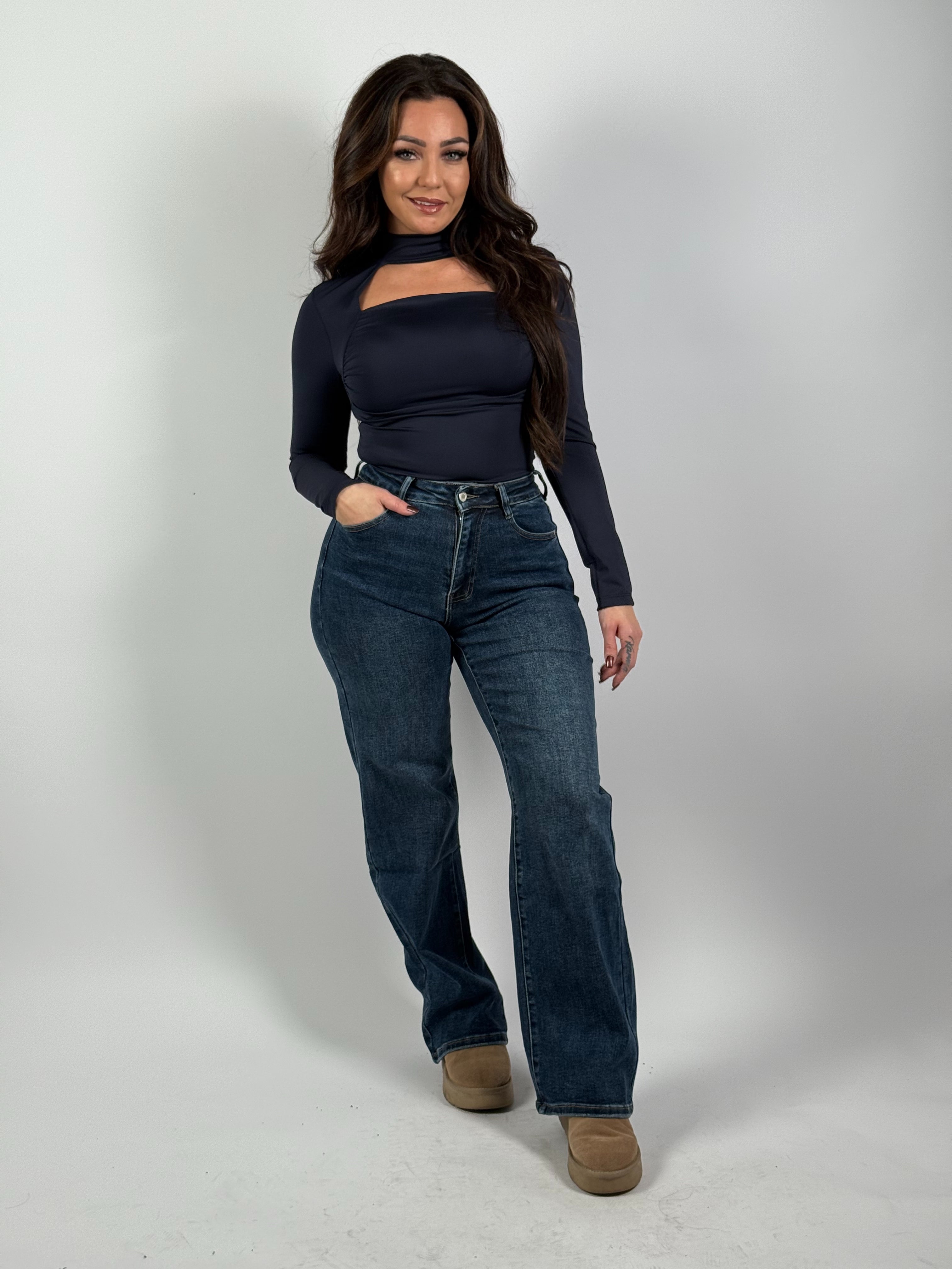 Jeans L 6320-4 Wide Leg Blauw