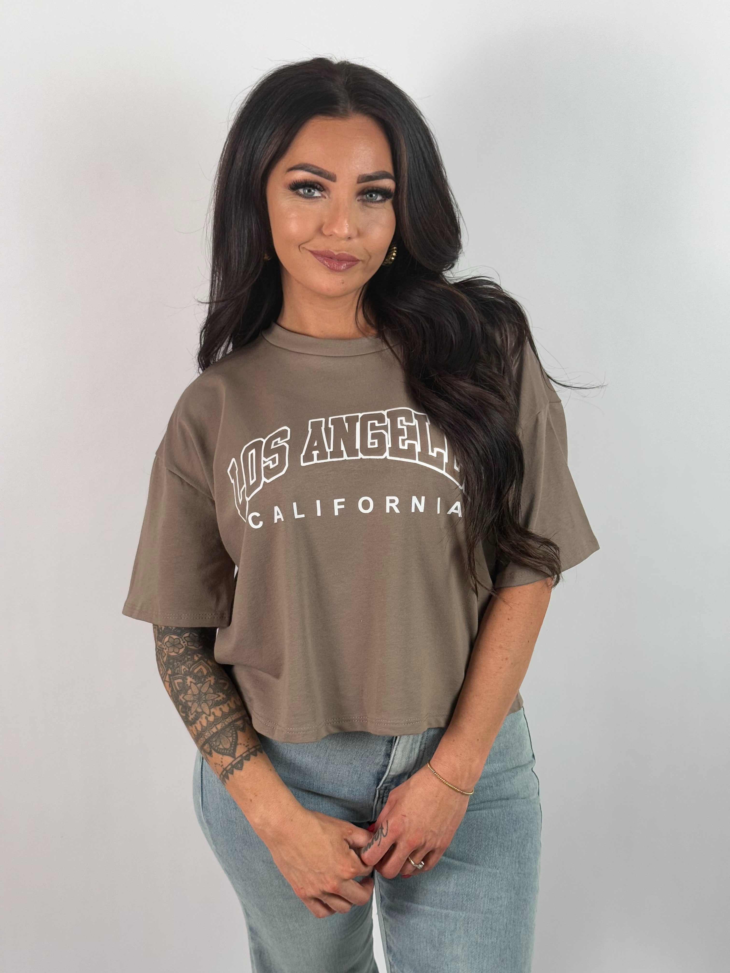 Shirt Crop LA 2731 Taupe