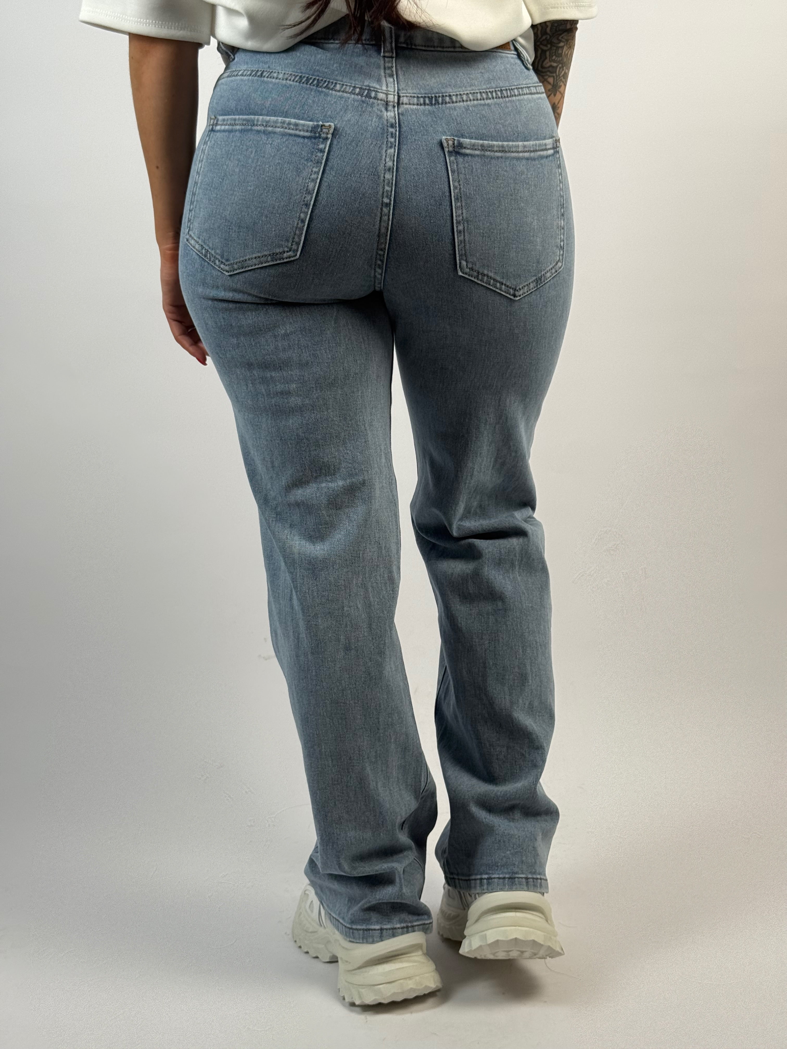 Jeans F 7250 Stud/Pearl Wide Leg Blauw