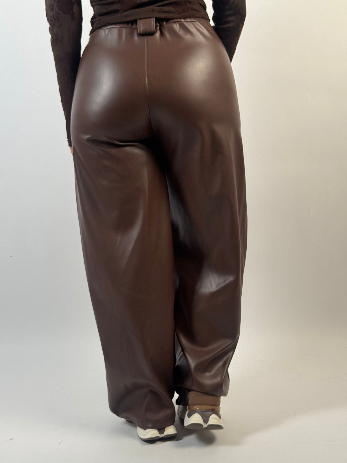 Broek Leer Look Bella Bruin