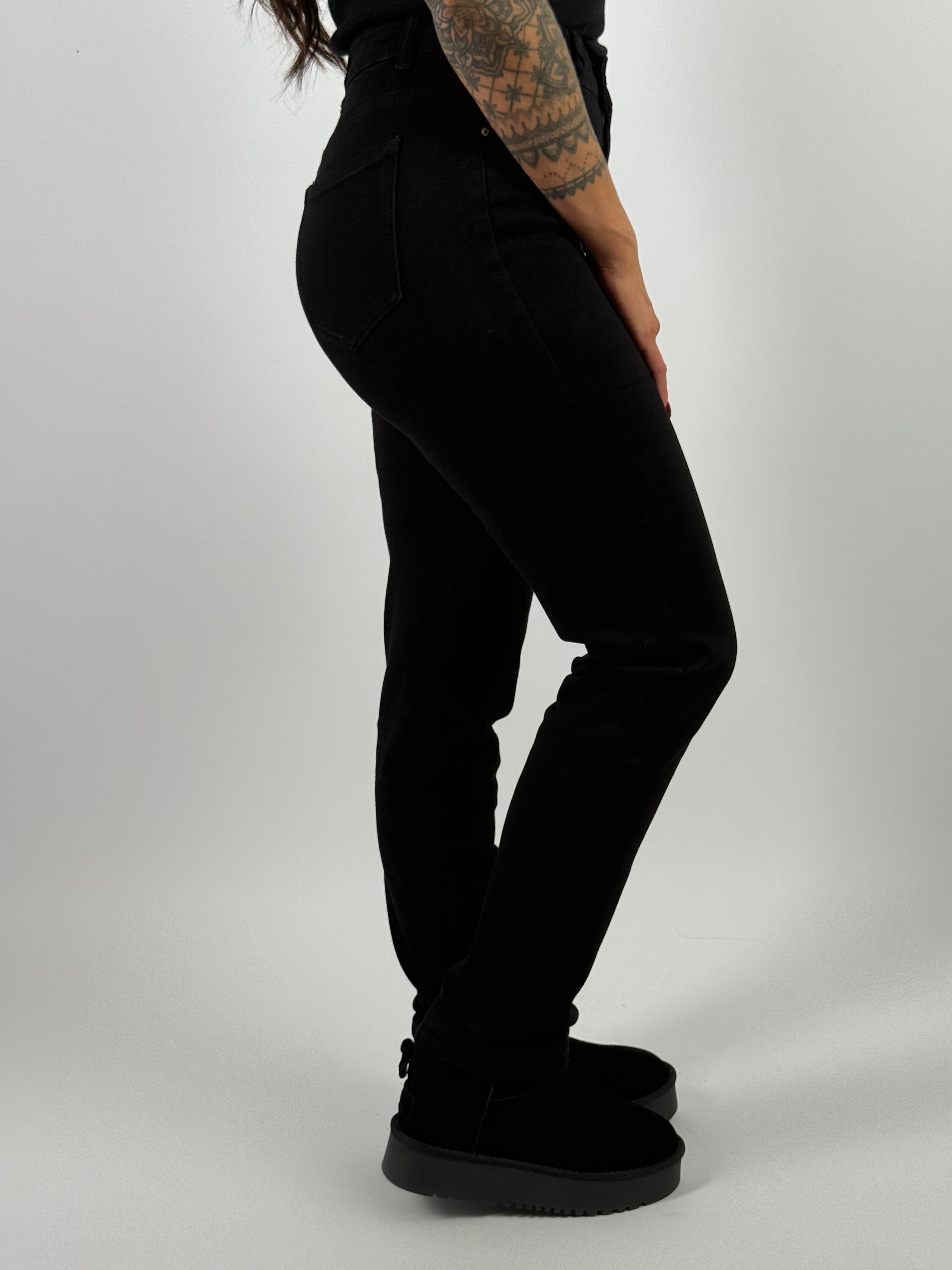 Jeans H 6750-6 Mom Zwart