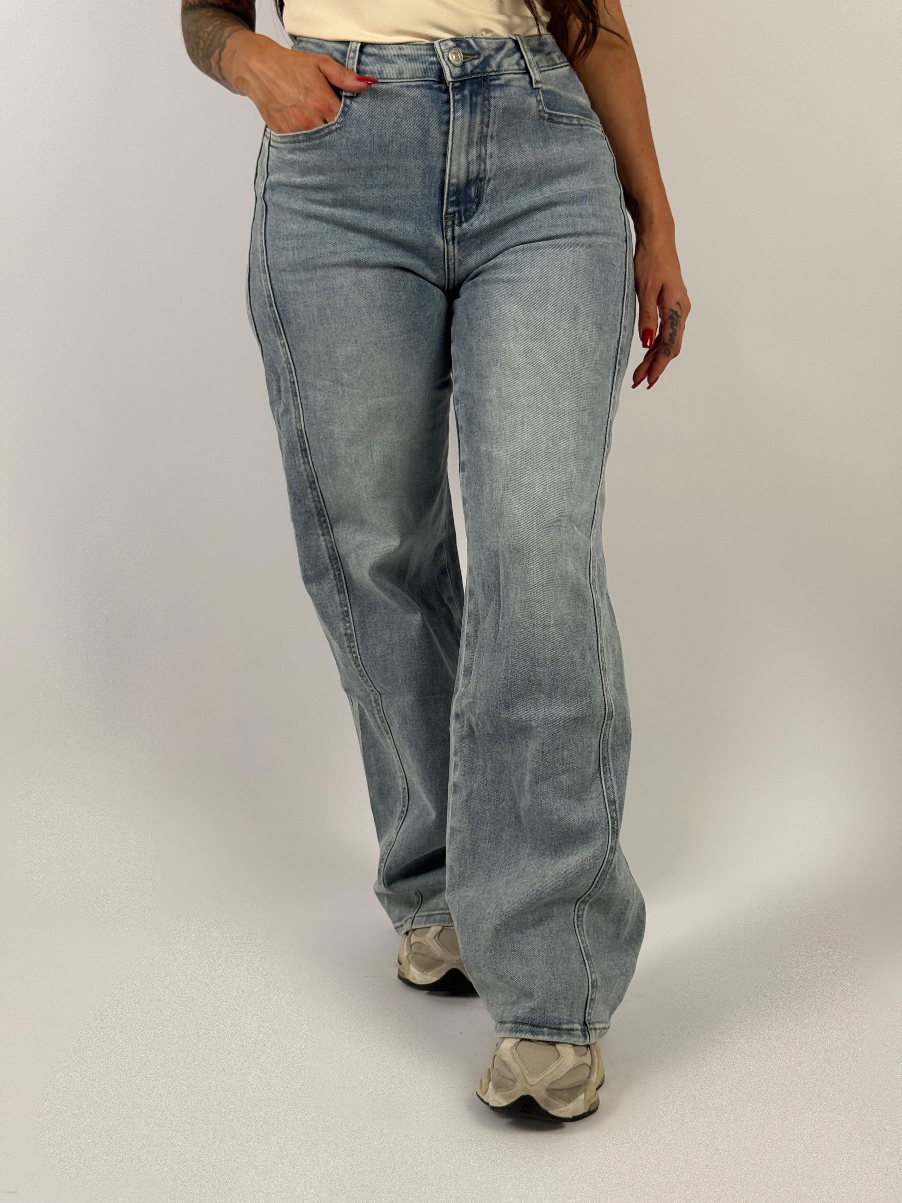 Jeans H 909-1 Wide Leg Blauw