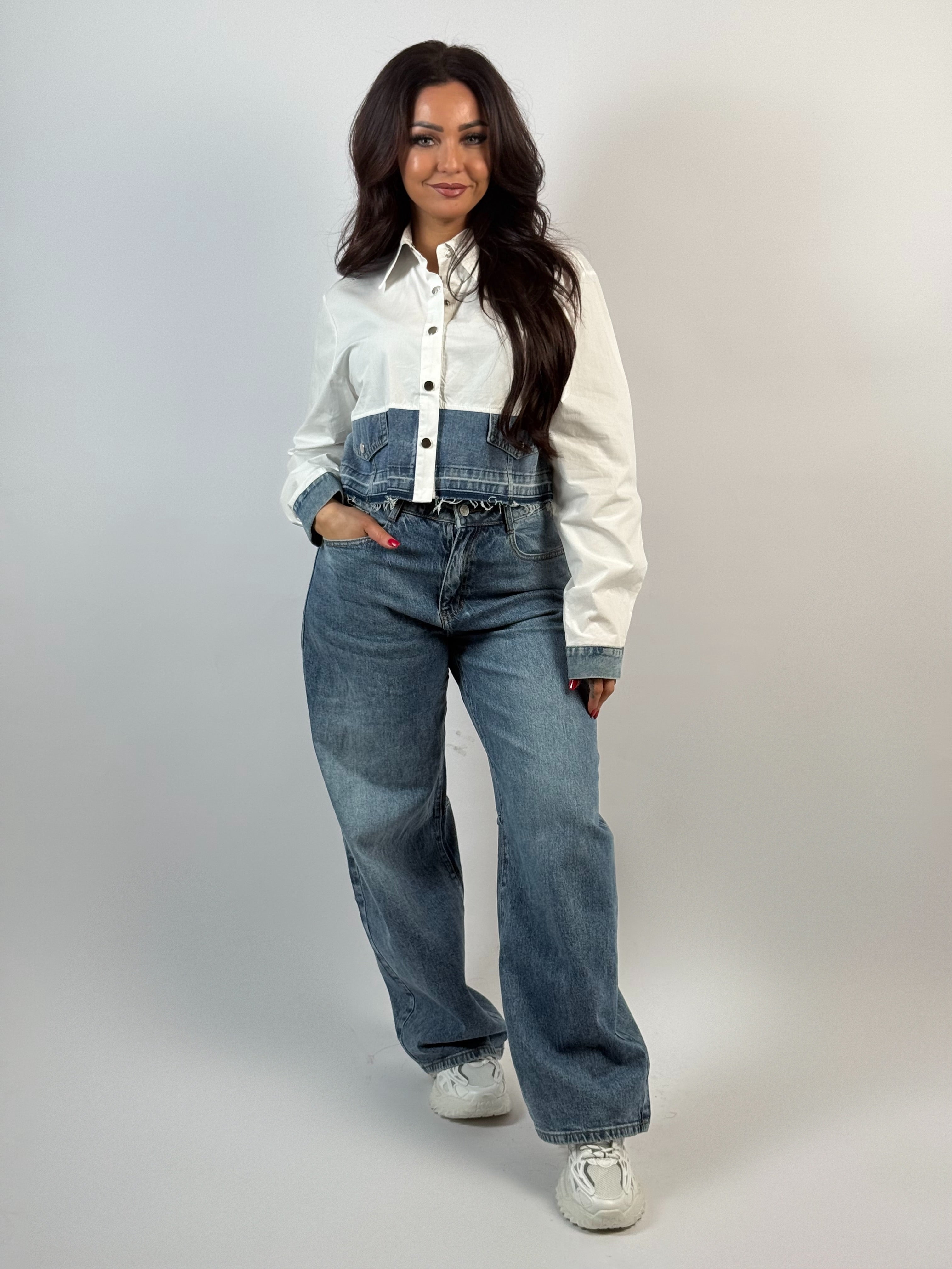 Jeans F 5367 Wide/Balloon Leg Blauw