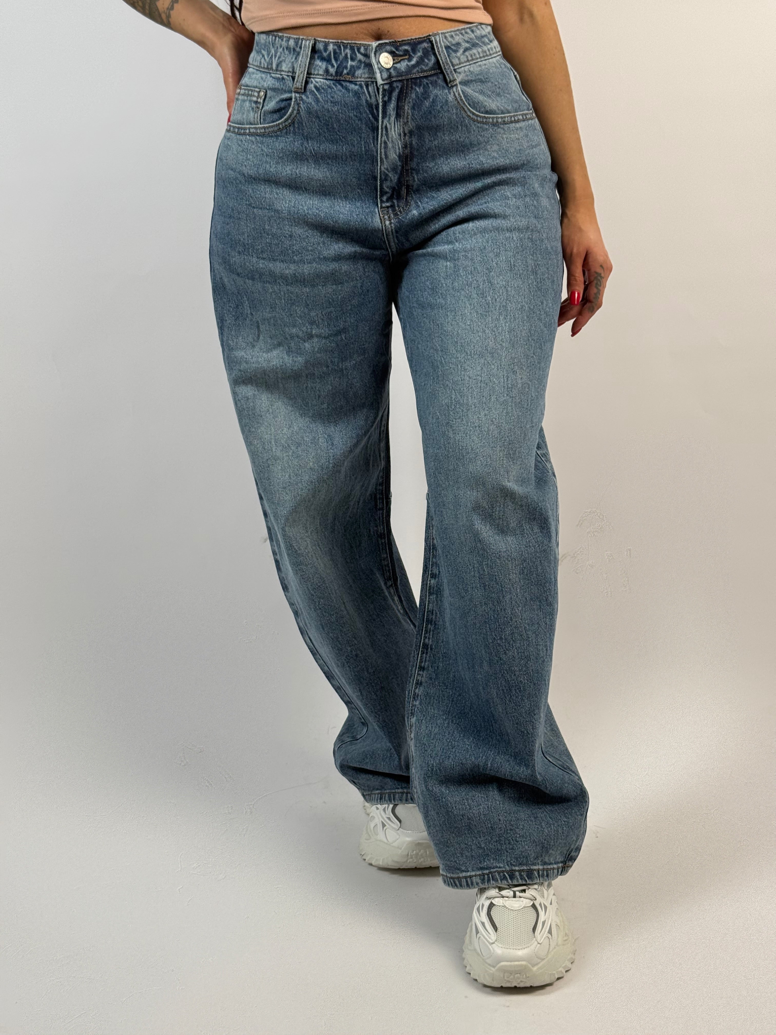 Jeans F 5367 Wide/Balloon Leg Blauw