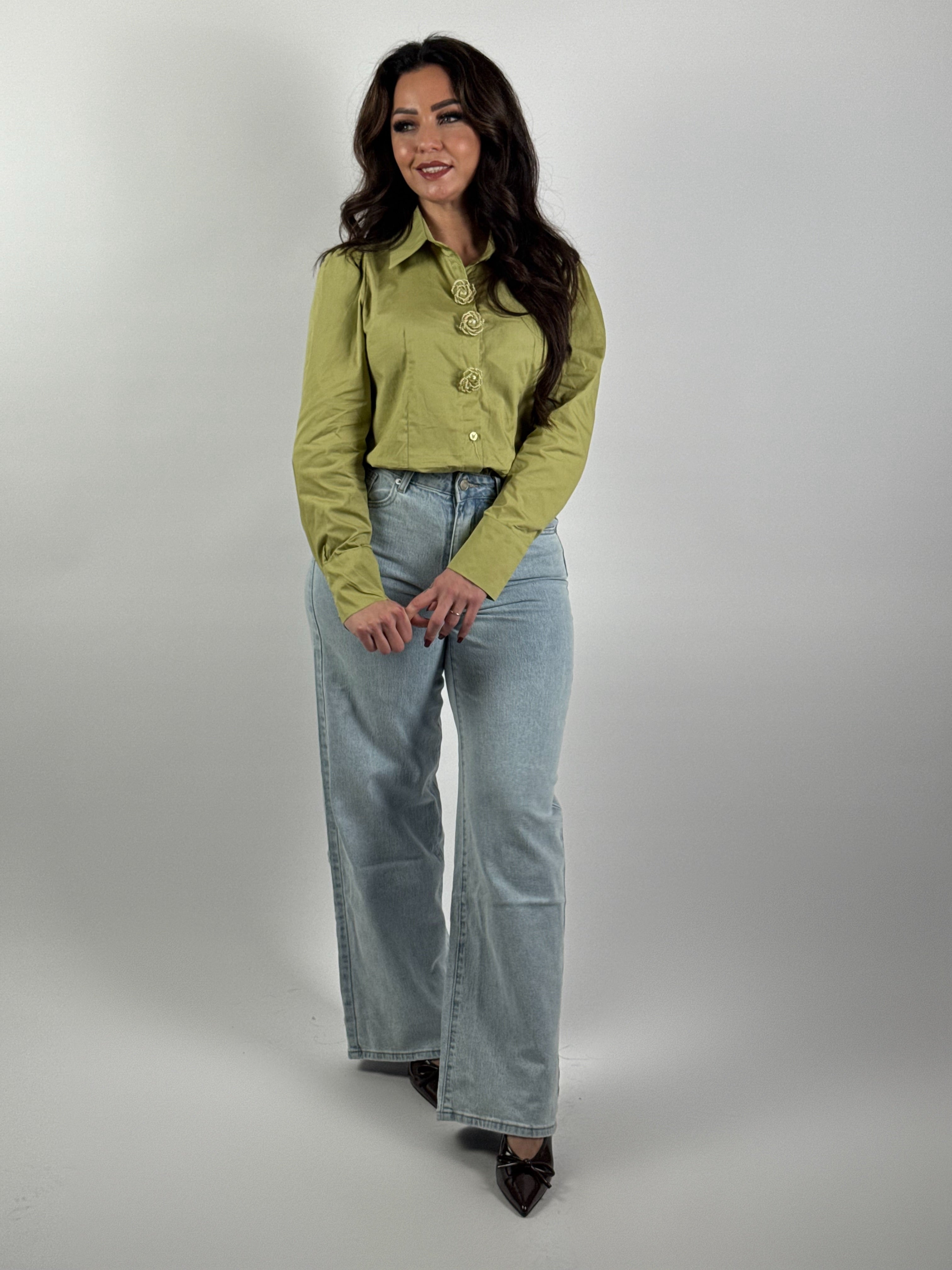 Blouse Parel Knoop 1131 Groen
