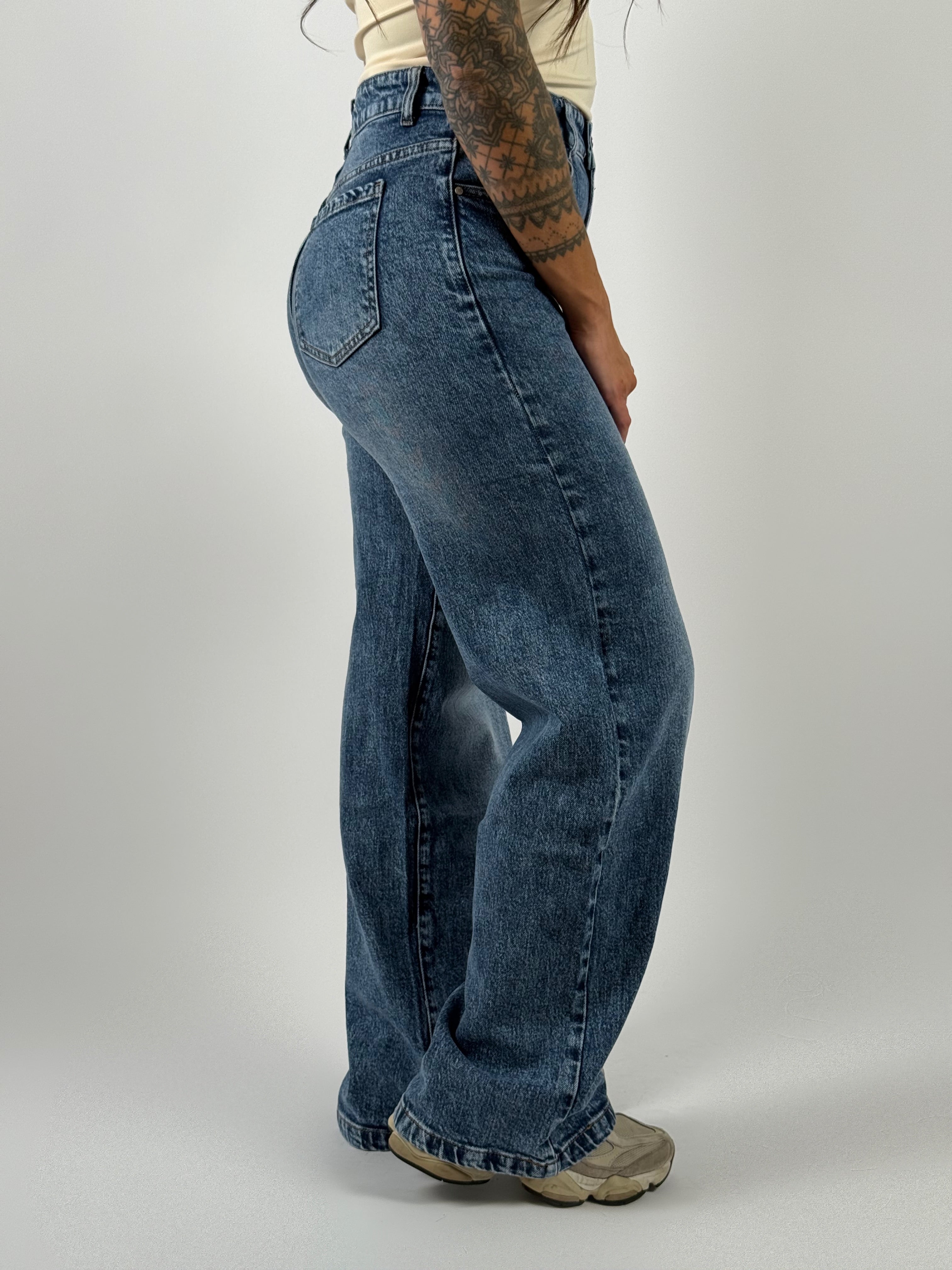 Jeans B 66191 Wide Leg Blauw