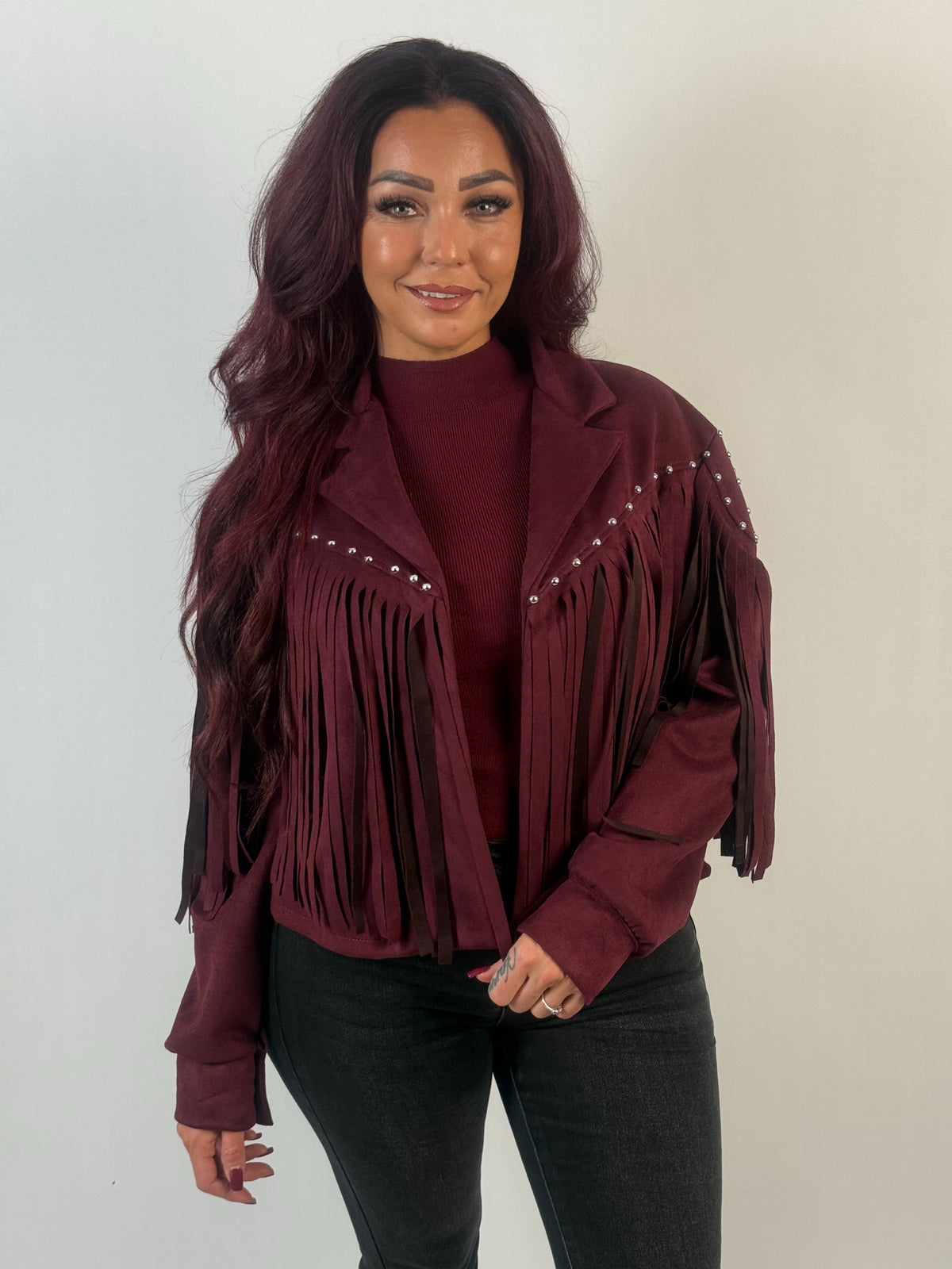 Jack Fringe Stud Bordeaux