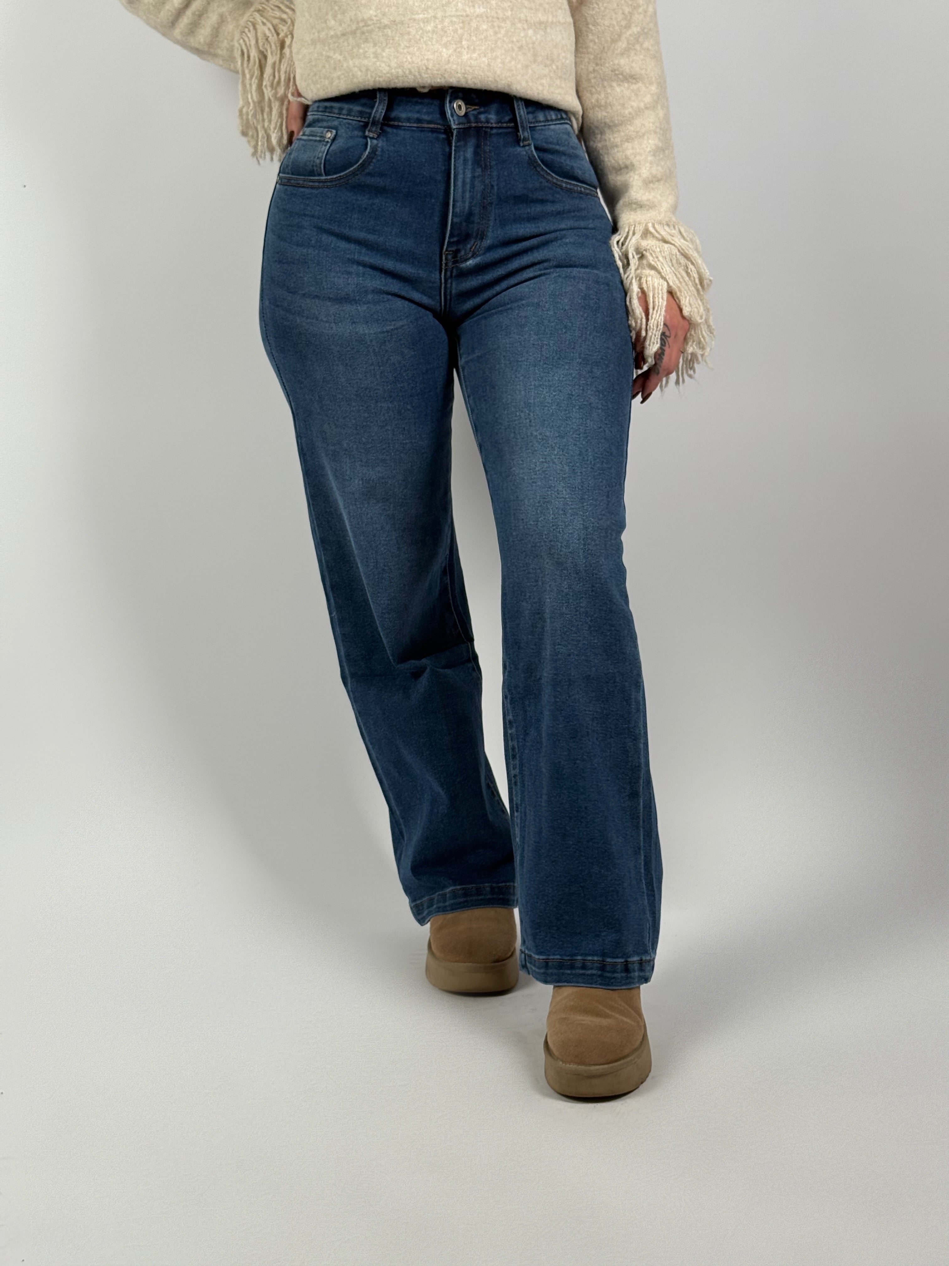 Jeans B 66186 Wide Leg Blauw