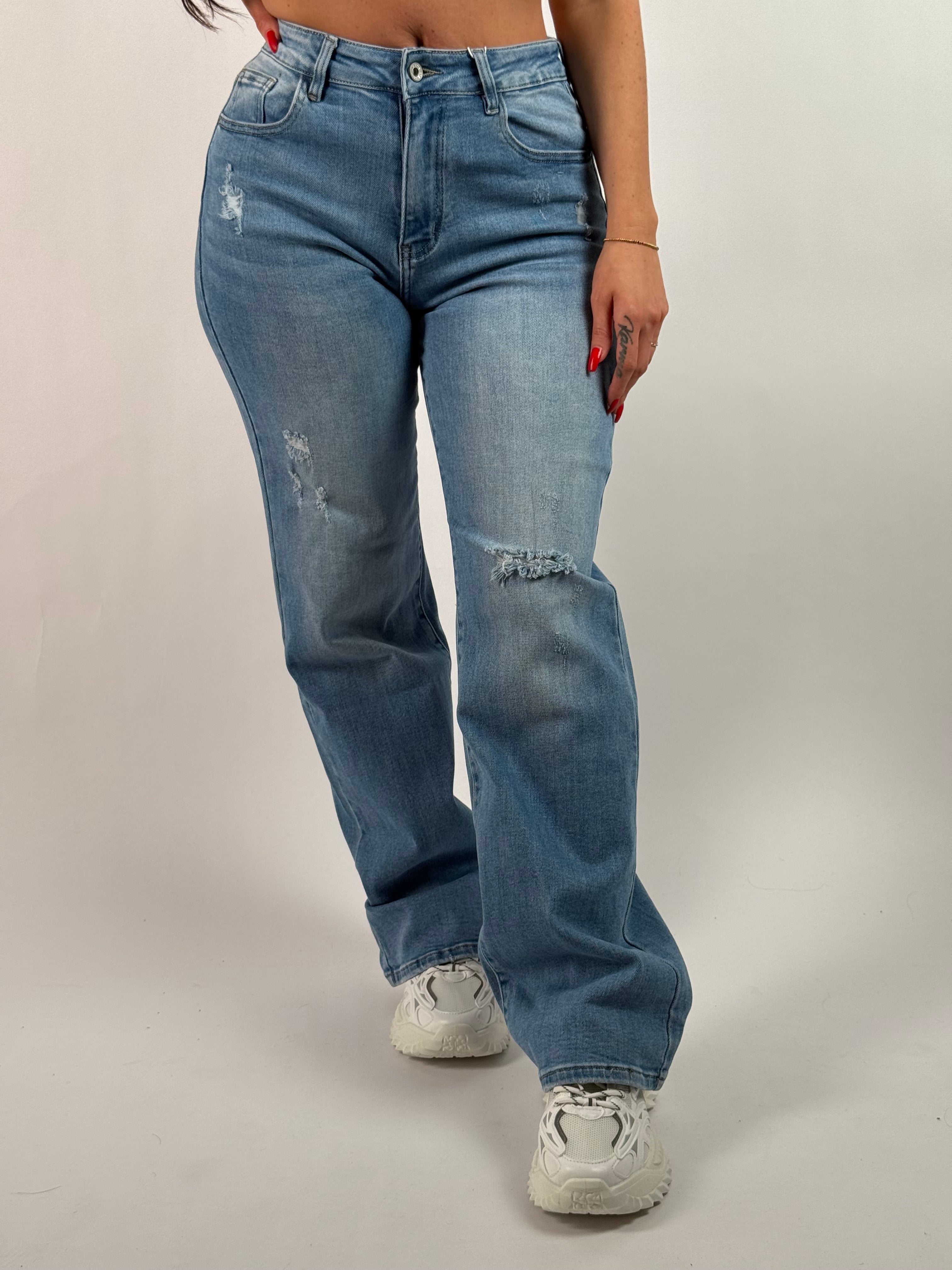Jeans H 6647-1 Wide Leg Blauw