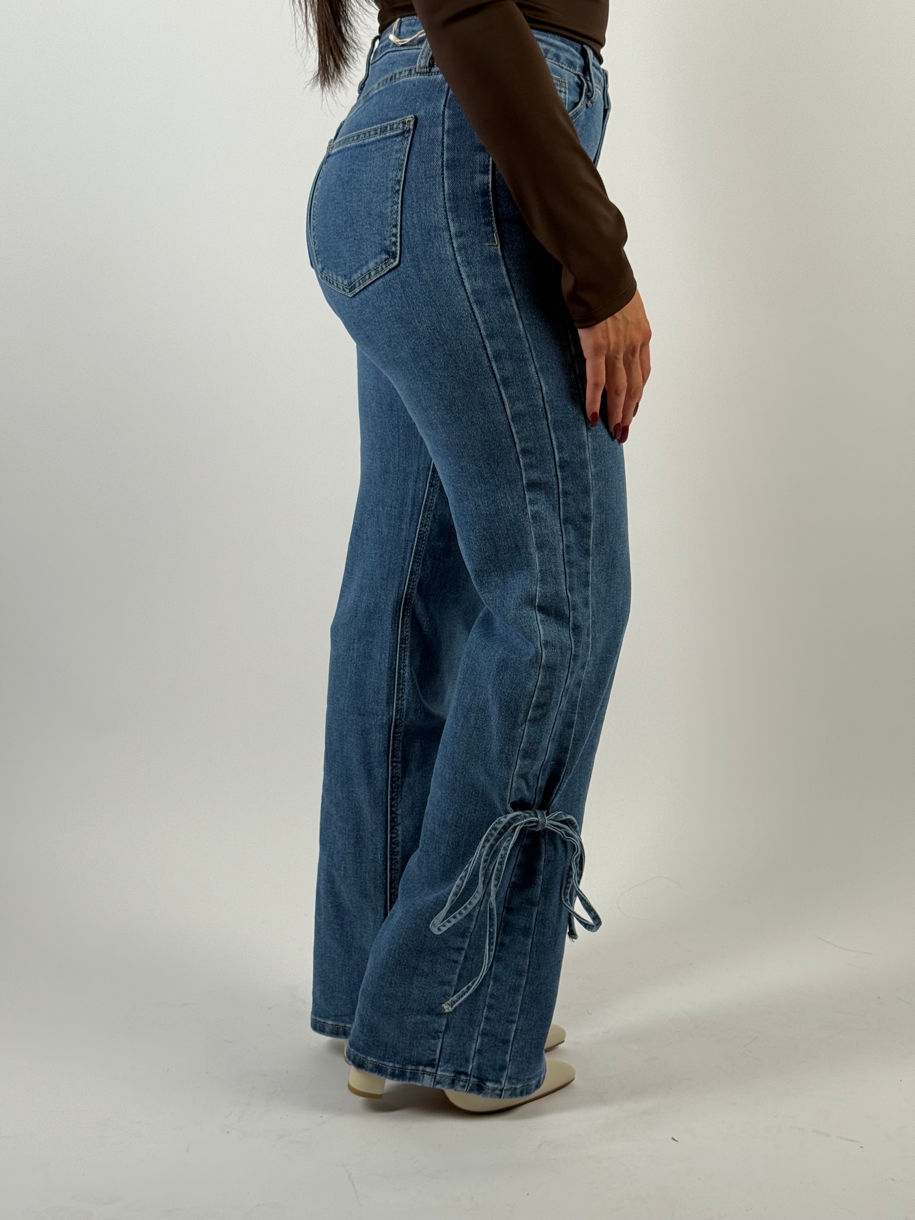 Jeans R 3223-1 Wide Leg D. Blauw