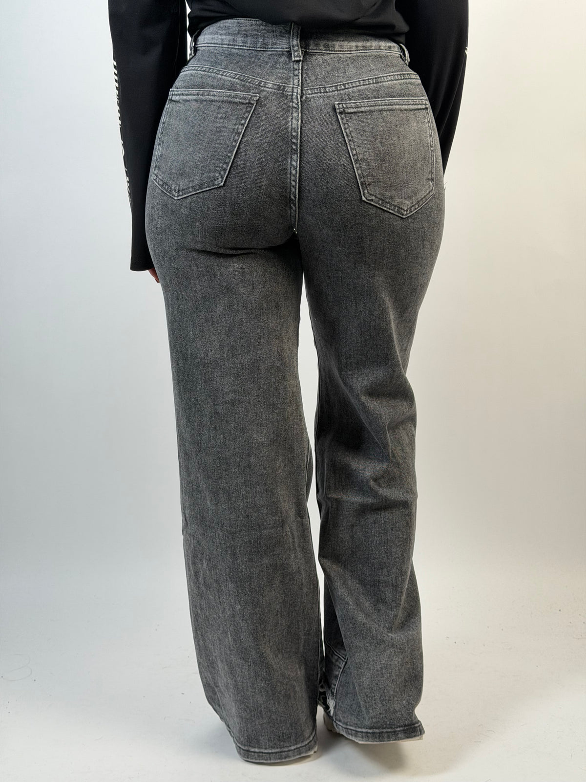 Jeans B 16102 Fringe Wide Blauw Grijs