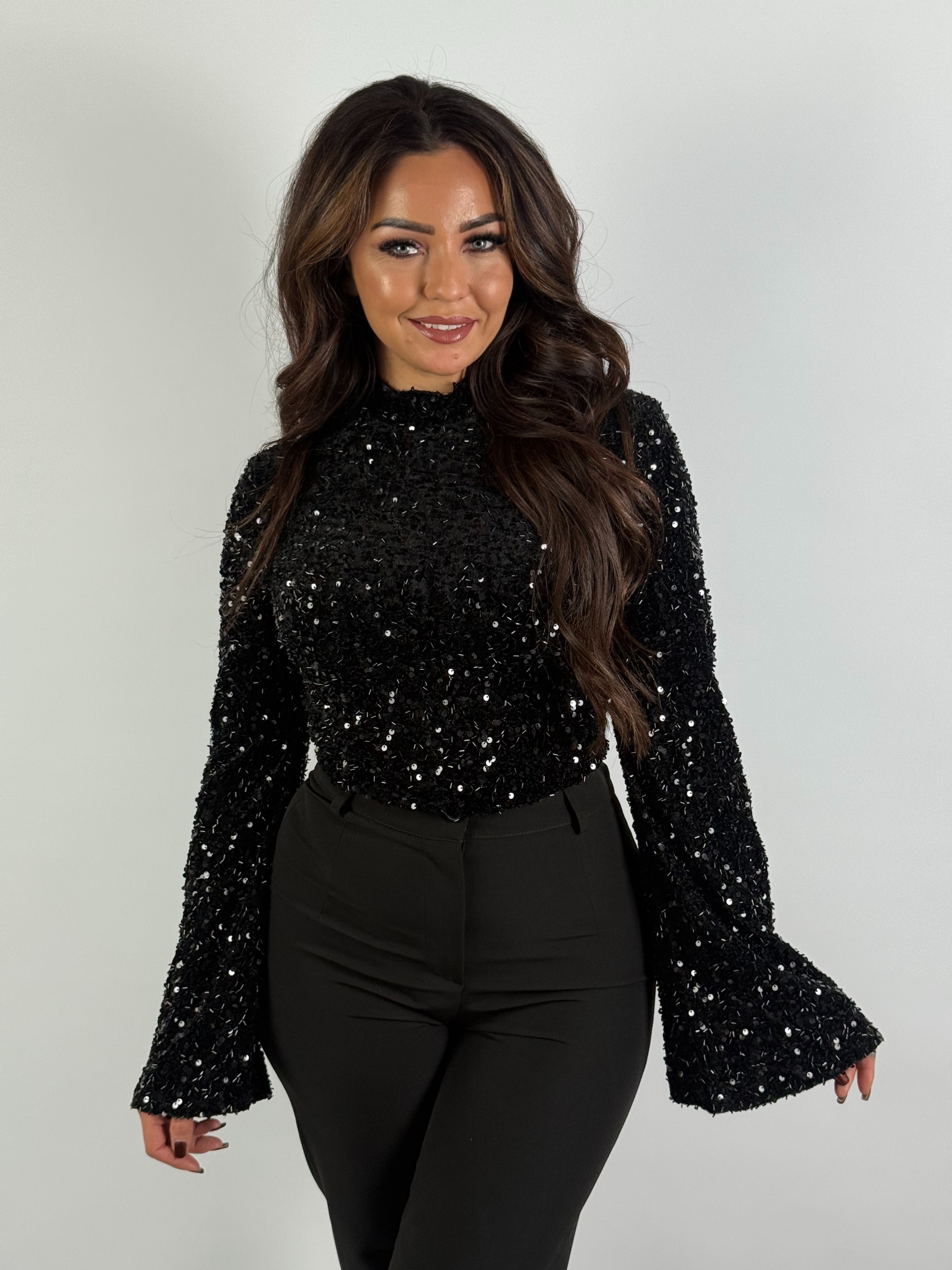 Top All Glitter 531 Zwart