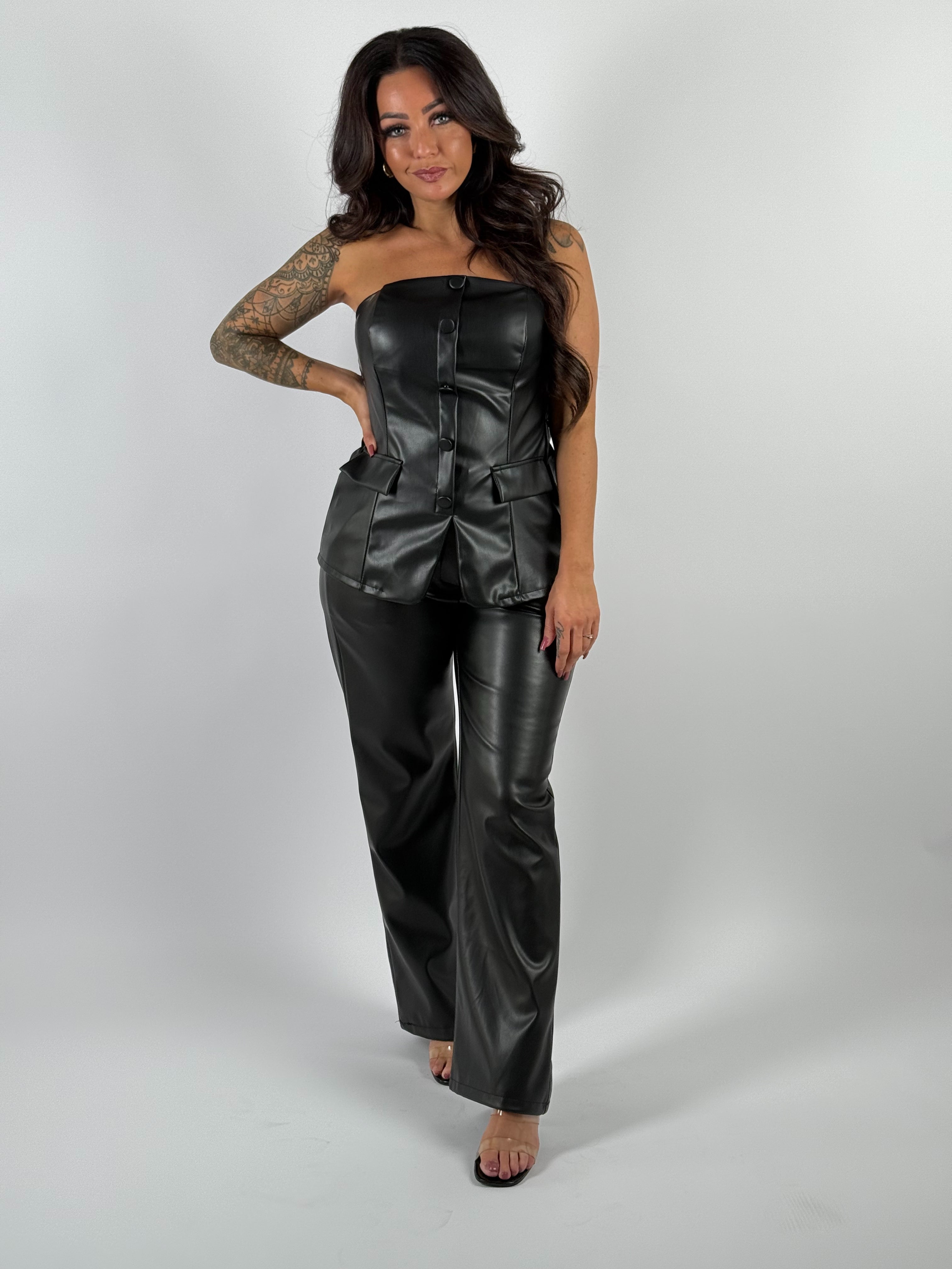 Set Leer 876 Fine Zwart
