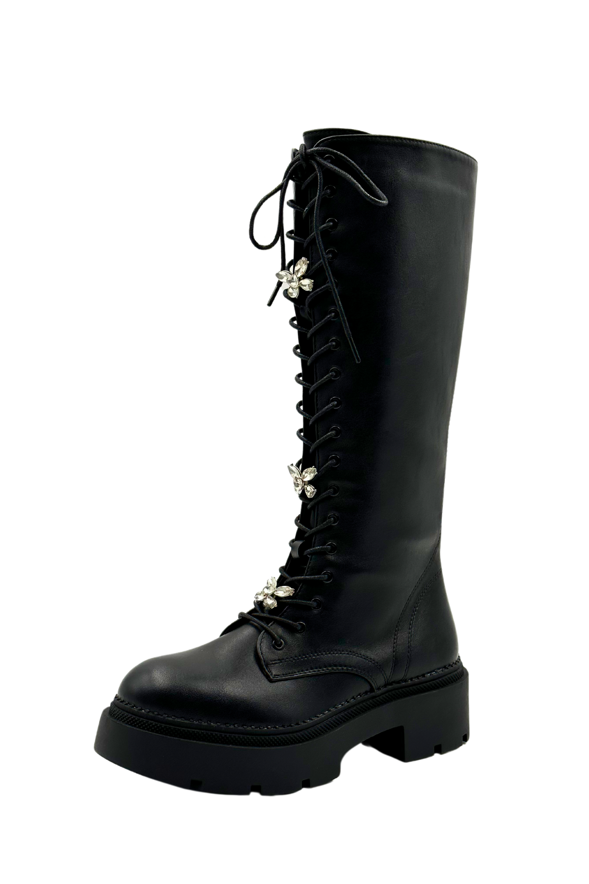 Boots Biker Glitter Zwart