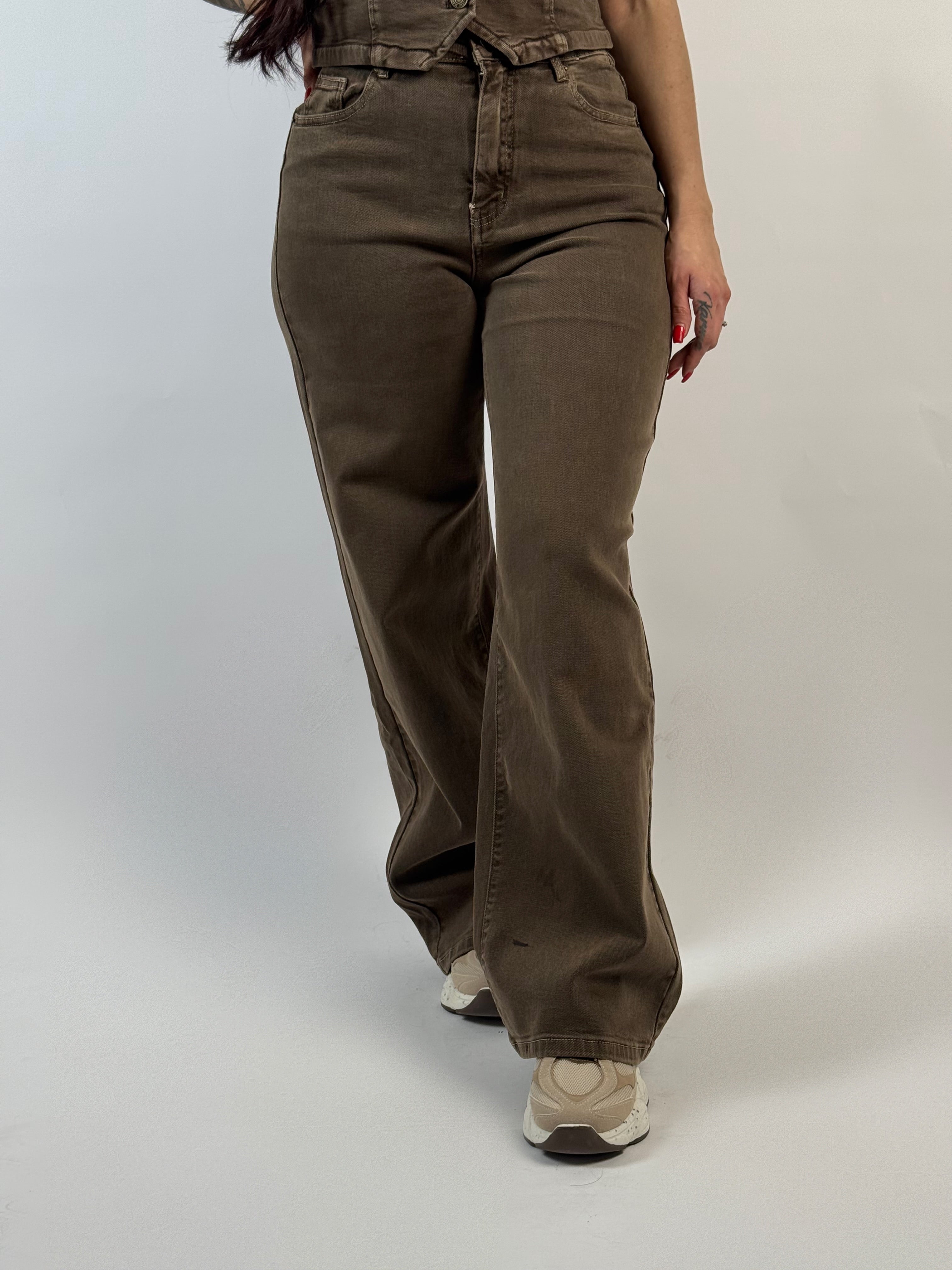 Set L Gilet 3371 Jeans Bruin