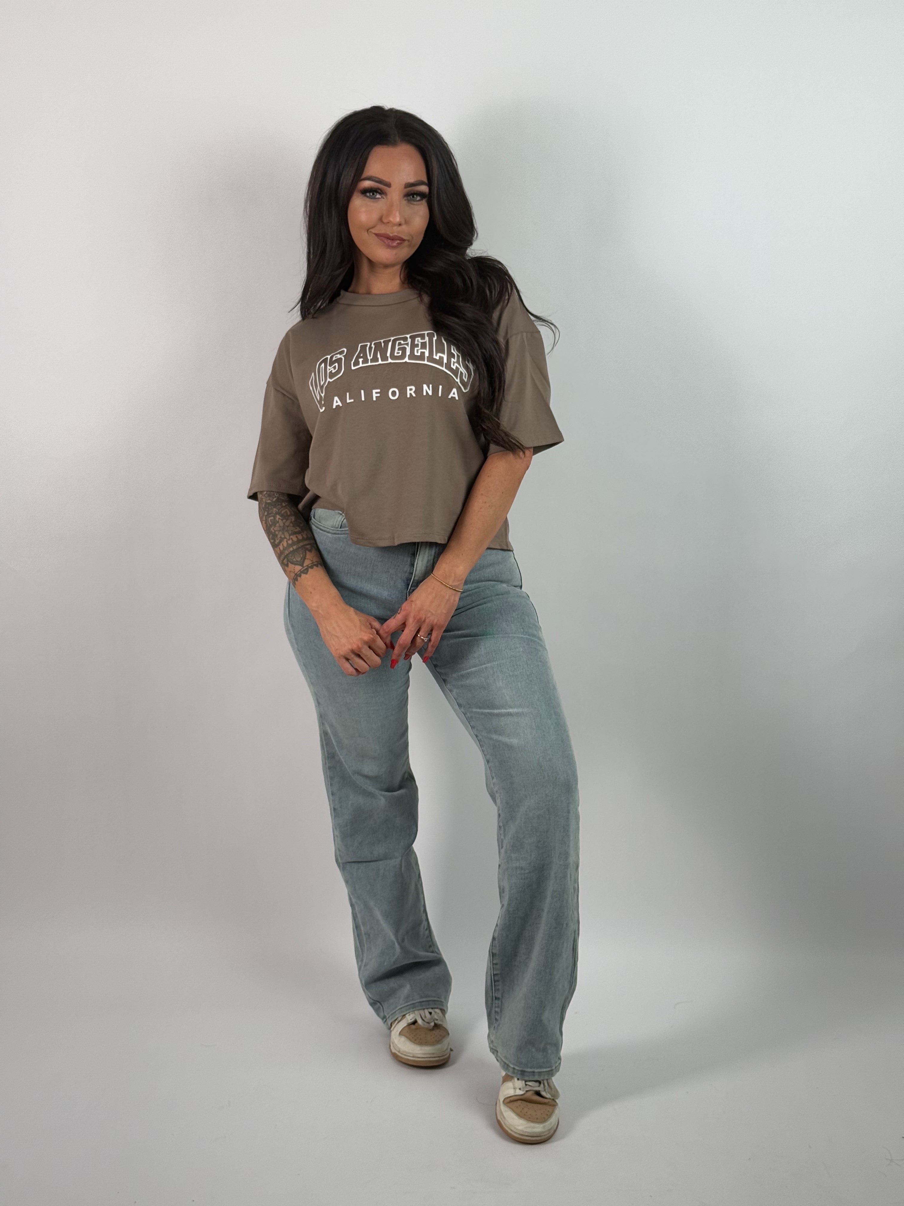 Shirt Crop LA 2731 Taupe