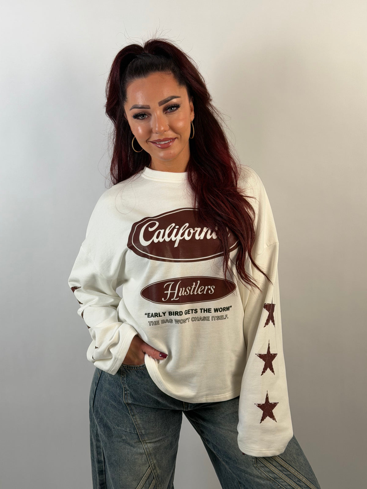 Sweater Star 1758 Wit/Bruin