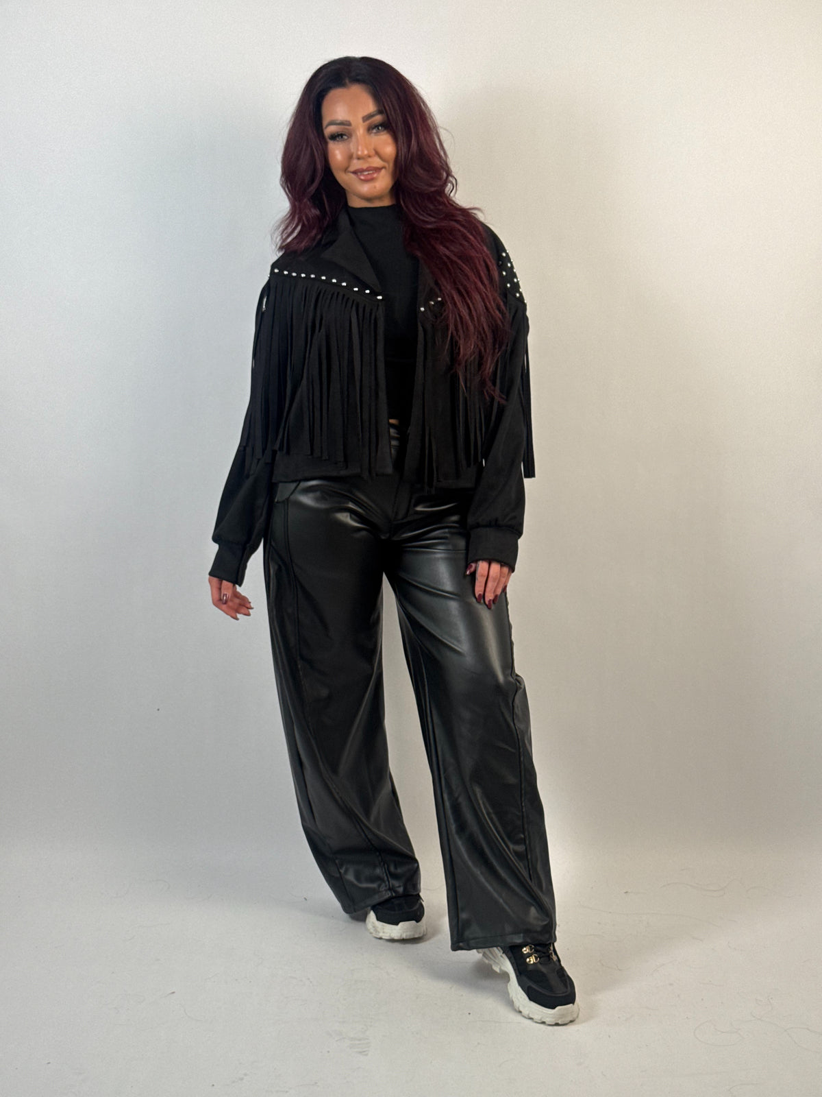 Jack Fringe Stud Zwart
