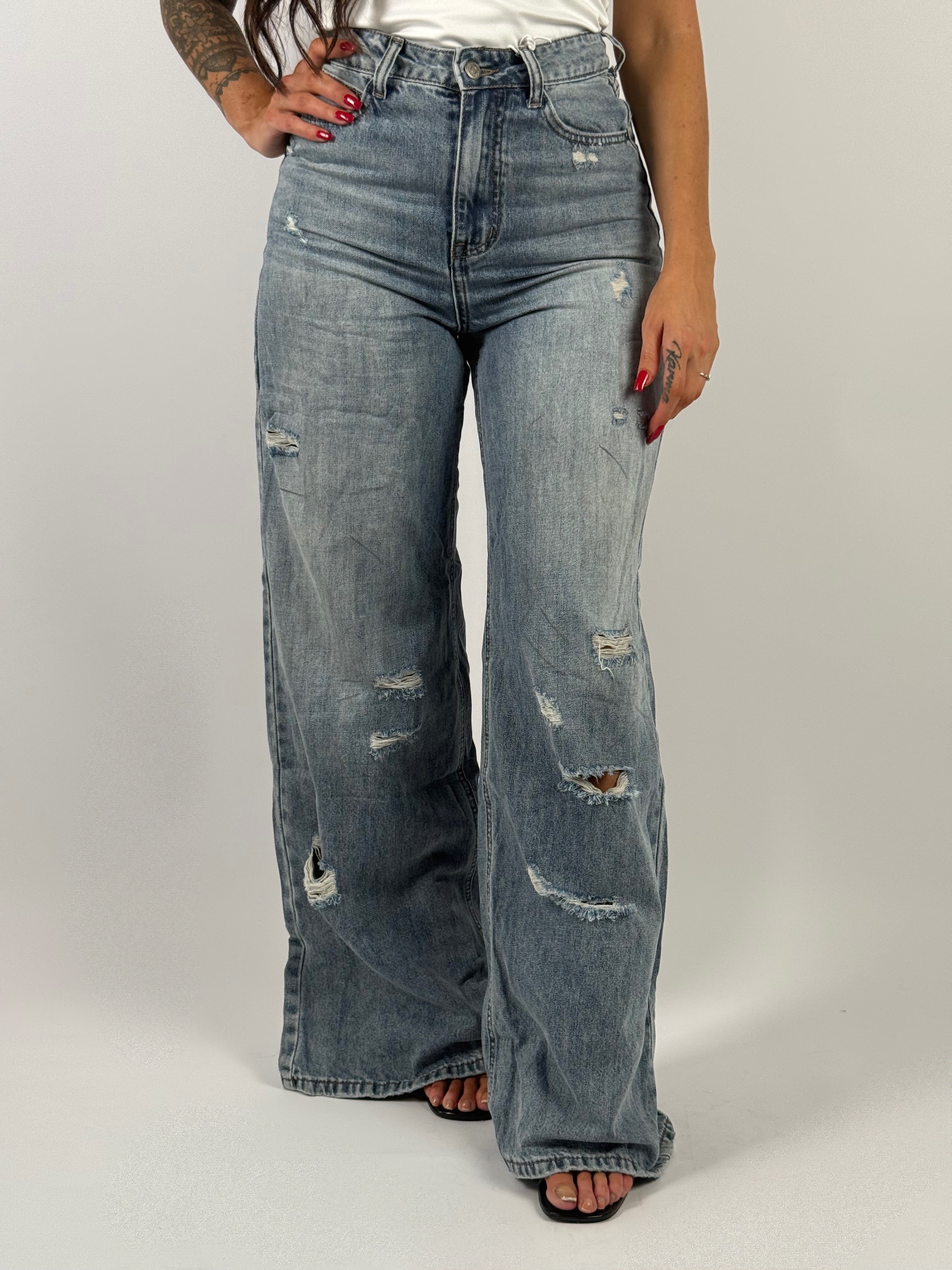 Jeans H 5357 Extra Long Wide Blauw