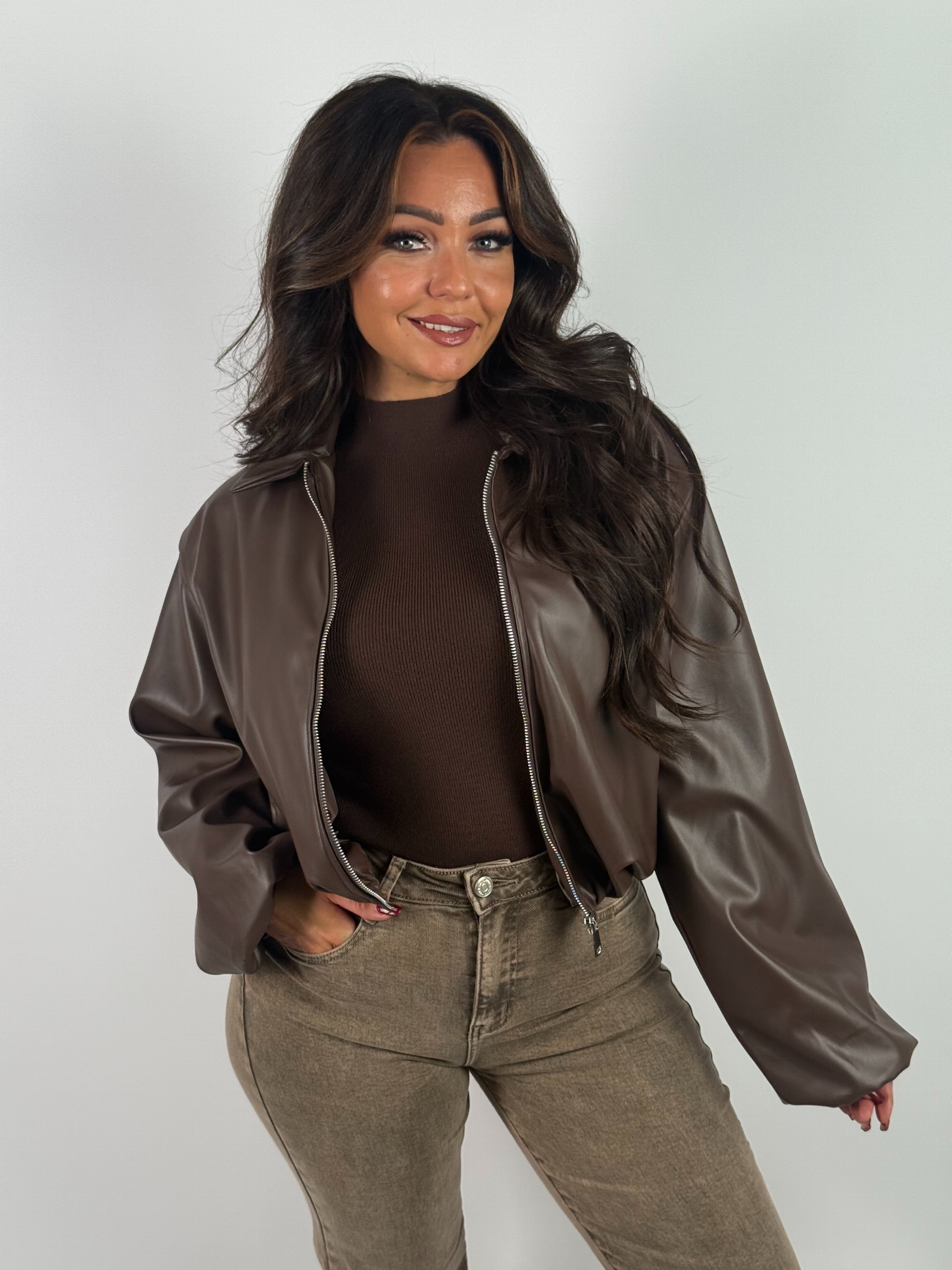 Jack Rebel Leather Look Bruin