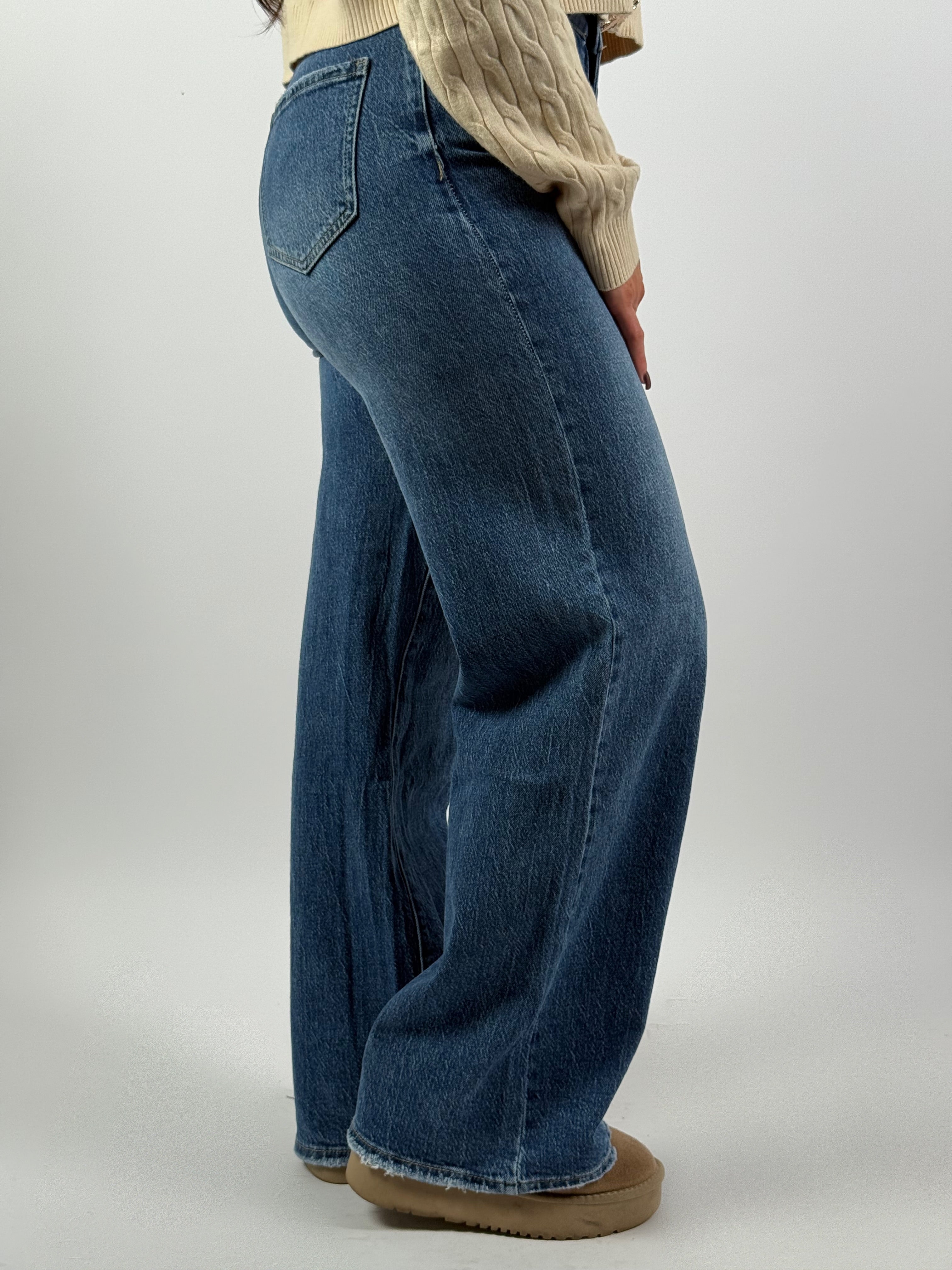 Jeans F 2102  Wide Leg Blauw