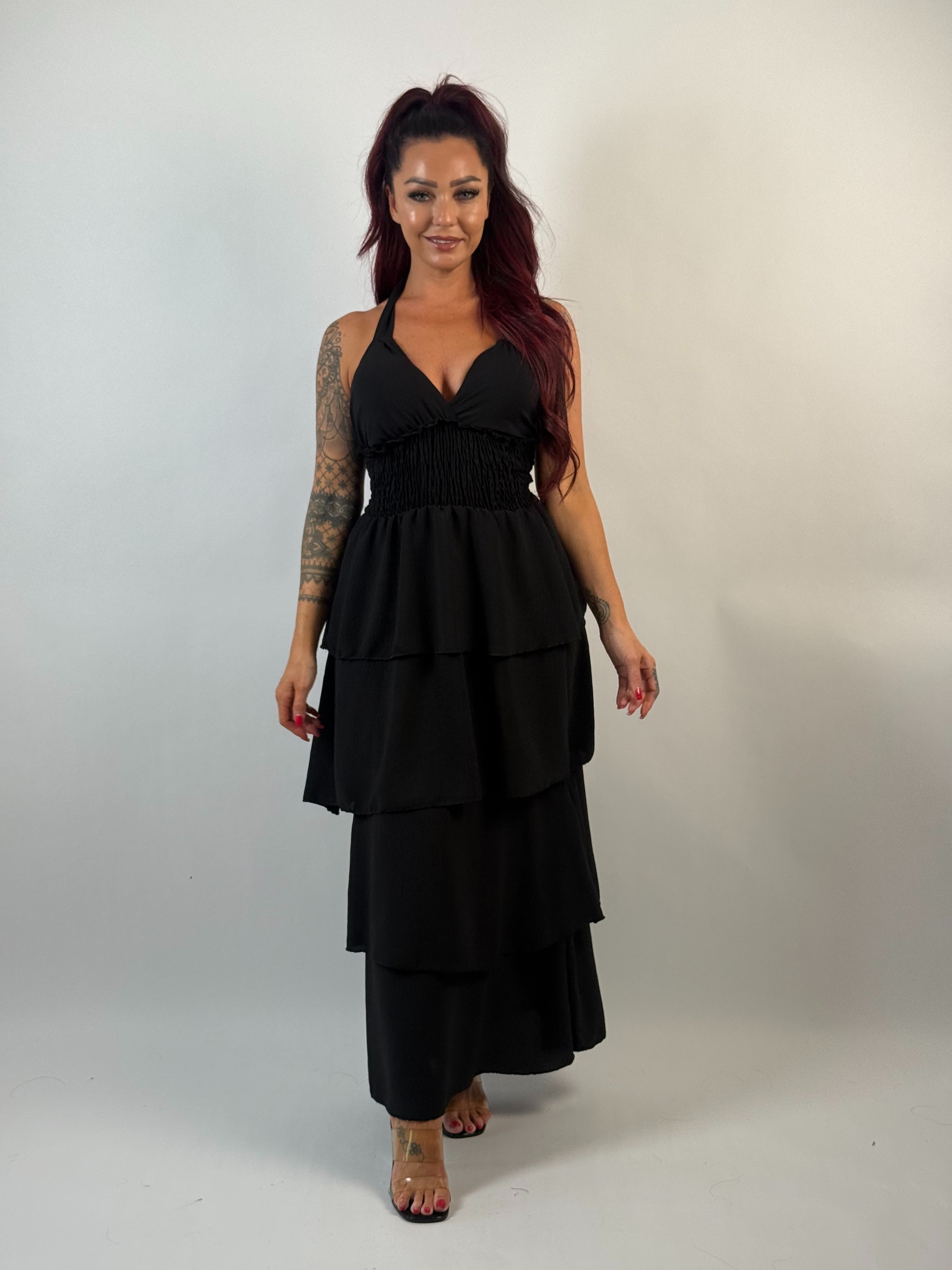 Jurk Ruffle 329 Zwart