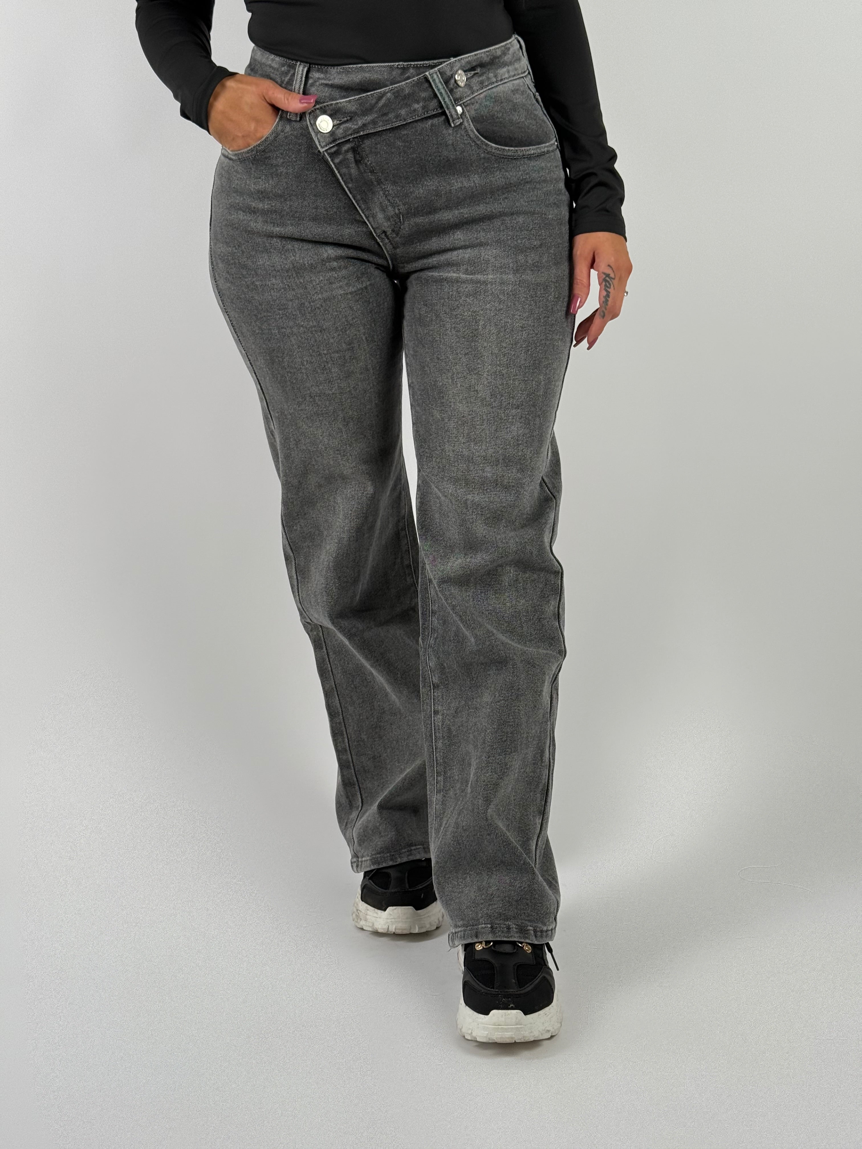 Jeans B 103Y Wide Leg Grijs
