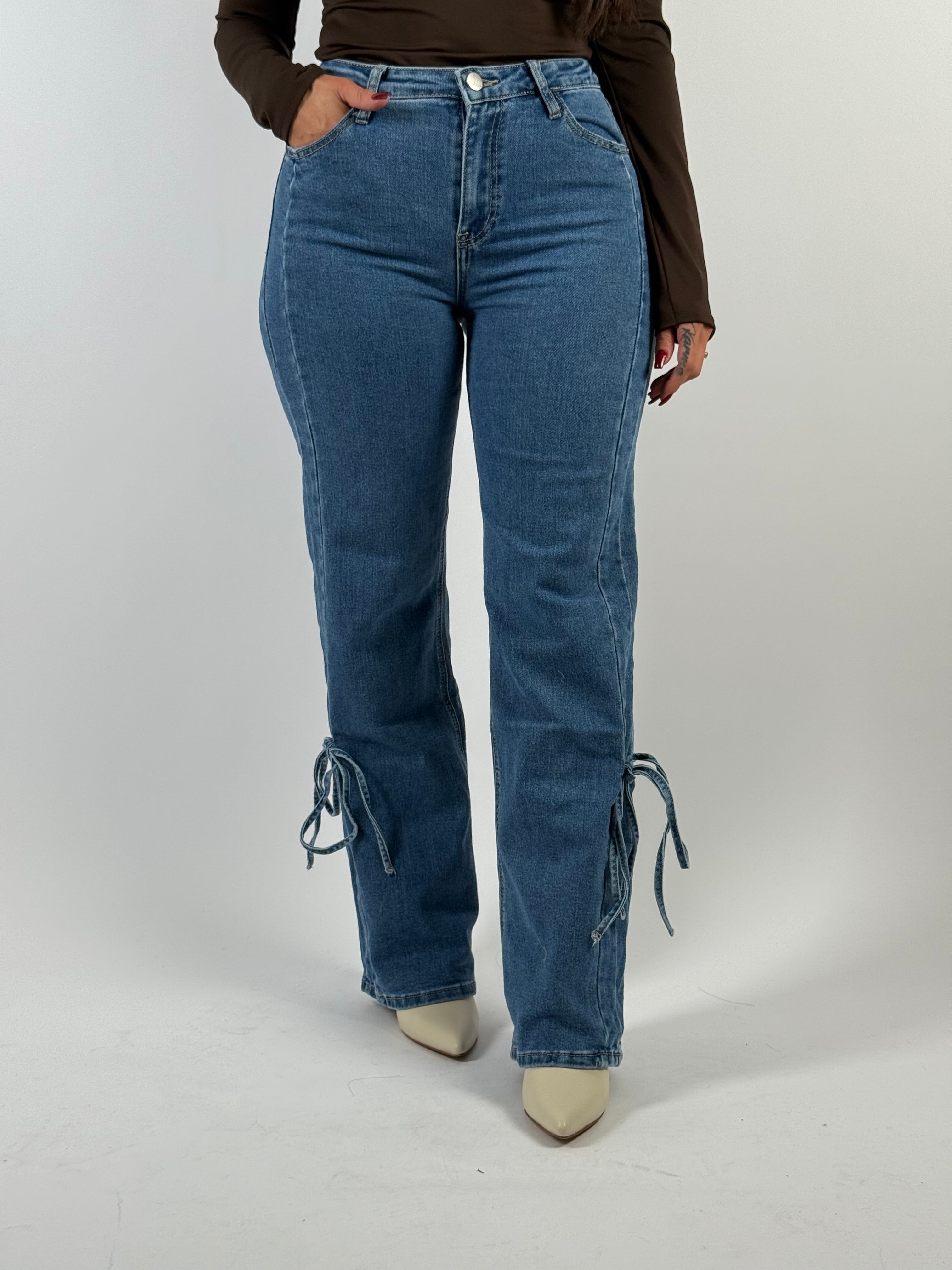 Jeans R 3223-1 Wide Leg D. Blauw