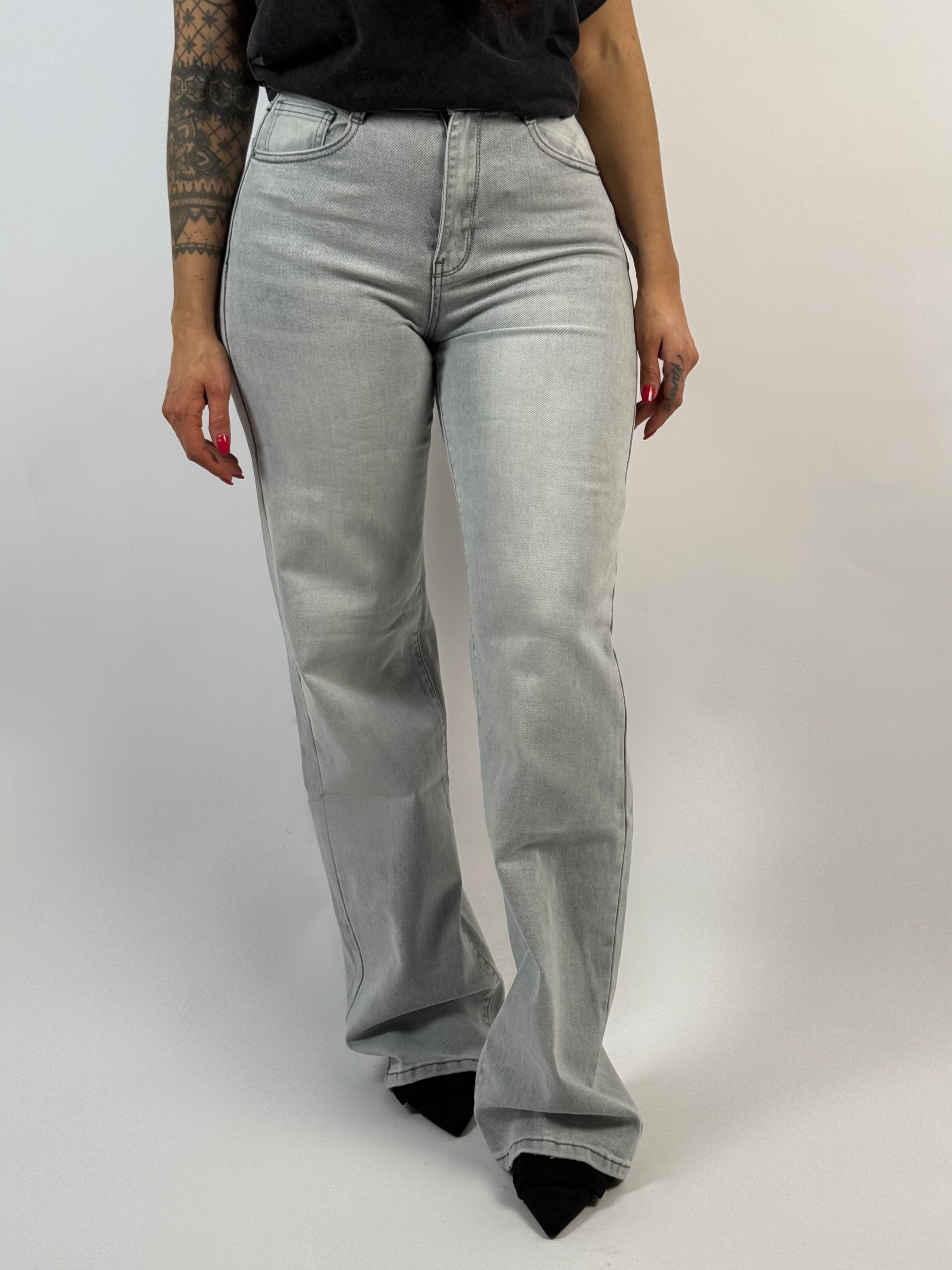 Jeans L 6416-2 Extra Long Straight Grijs